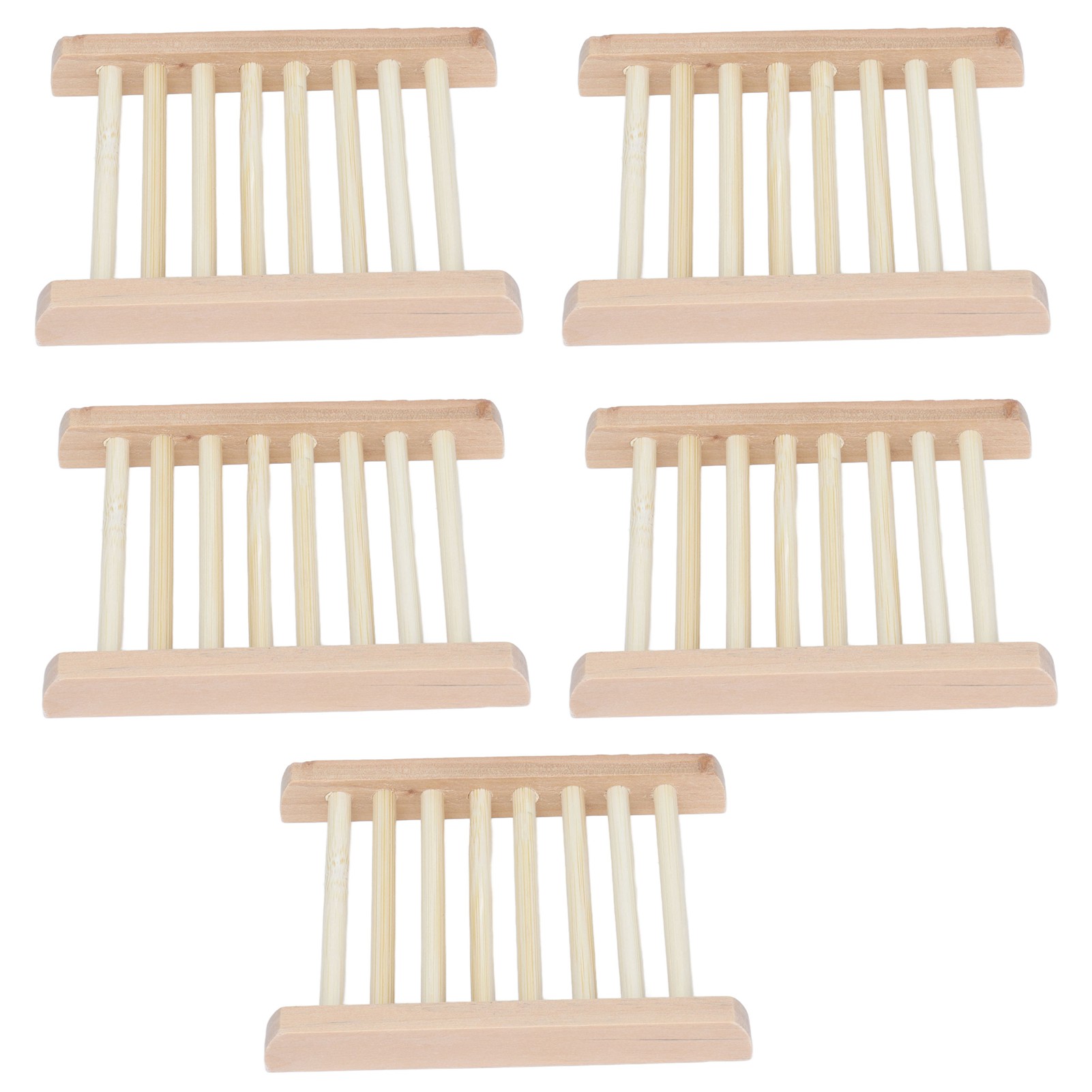 Set Mit 5 Umweltfreundlichen Seifenschalen Aus Bambus, Kreativ, Rutschfest Und Wasserdicht Für Das Badezimmer