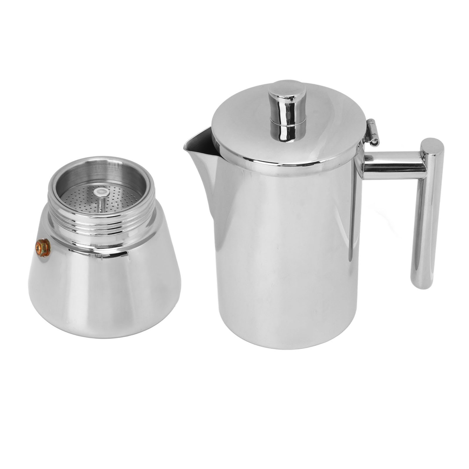Kaffeemaschine Aus Poliertem Edelstahl, Wasserkocher Für Induktionskochfelder, 200 Ml Für 4 Tassen, Küchenutensil