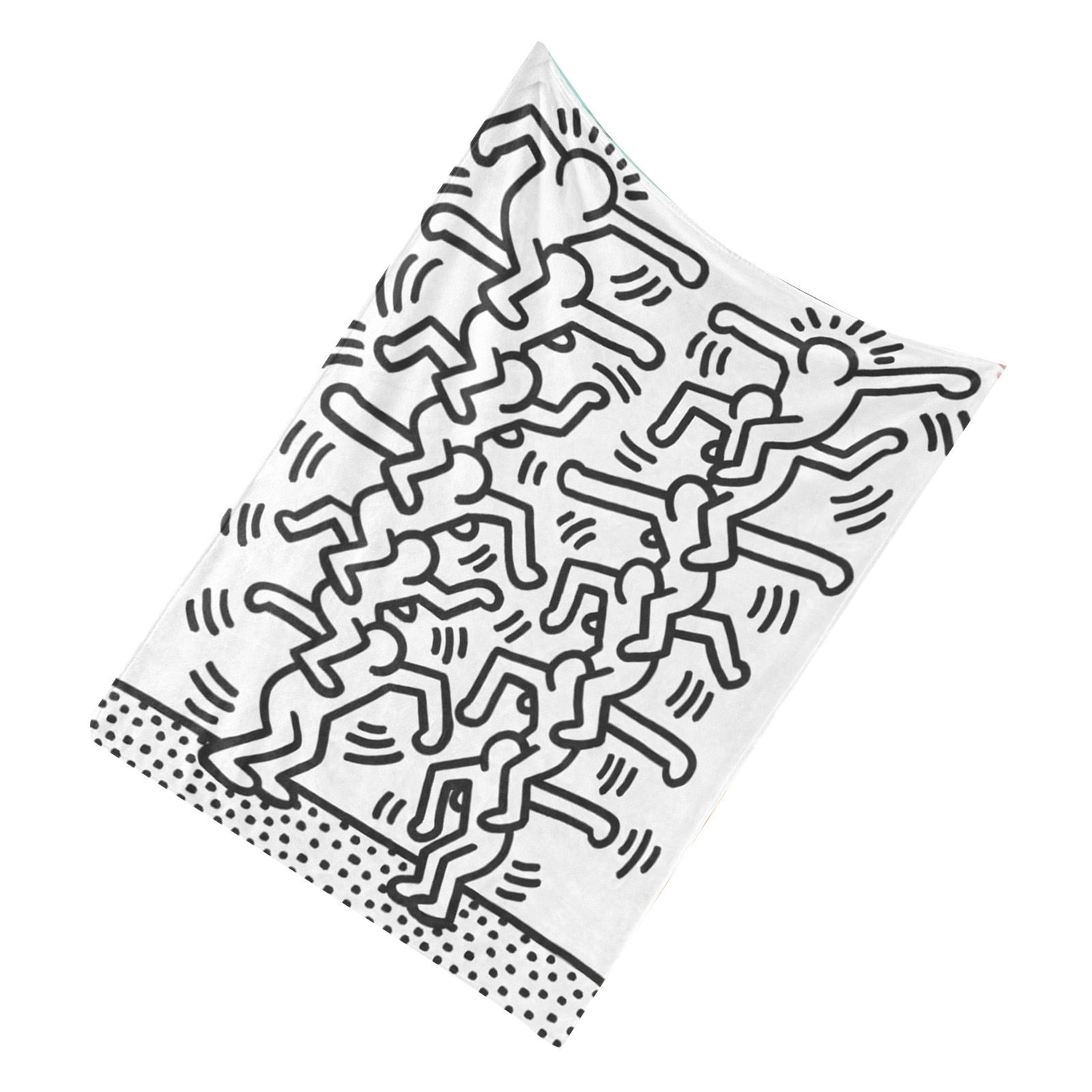 Personalisierte Keith-haring-fußmatte, 120 X 150 Cm, Dekorativer Polyesterteppich, Pop-art-design, Ideal Für Schlaf- Oder Wohnzimmer