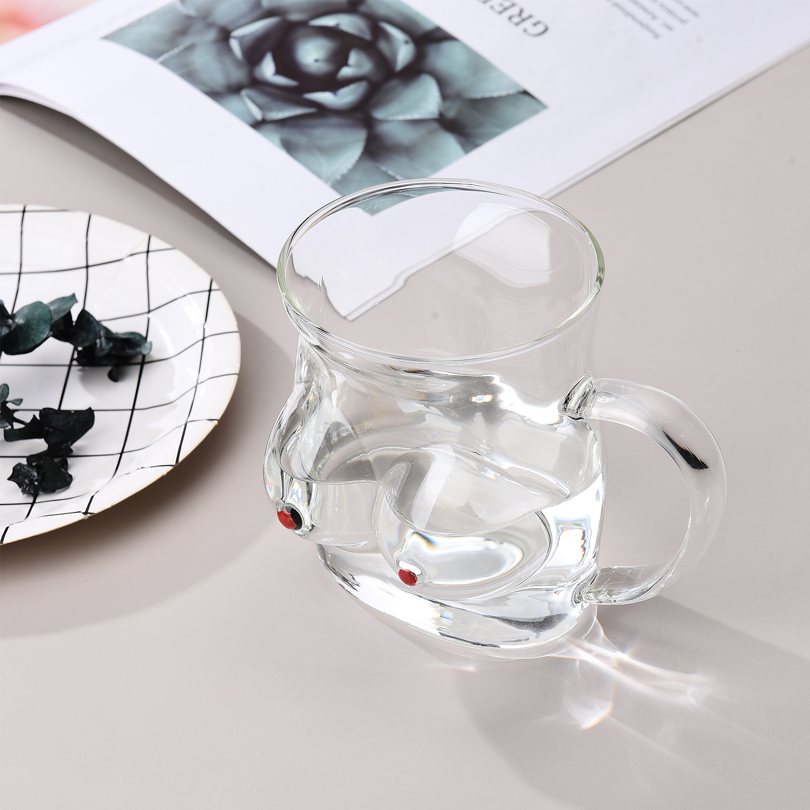 Milch-, Kaffee-, Saft- Und Frühstücksglas Mit Henkel, Großes 480-ml-glas, Set Aus Gläsern