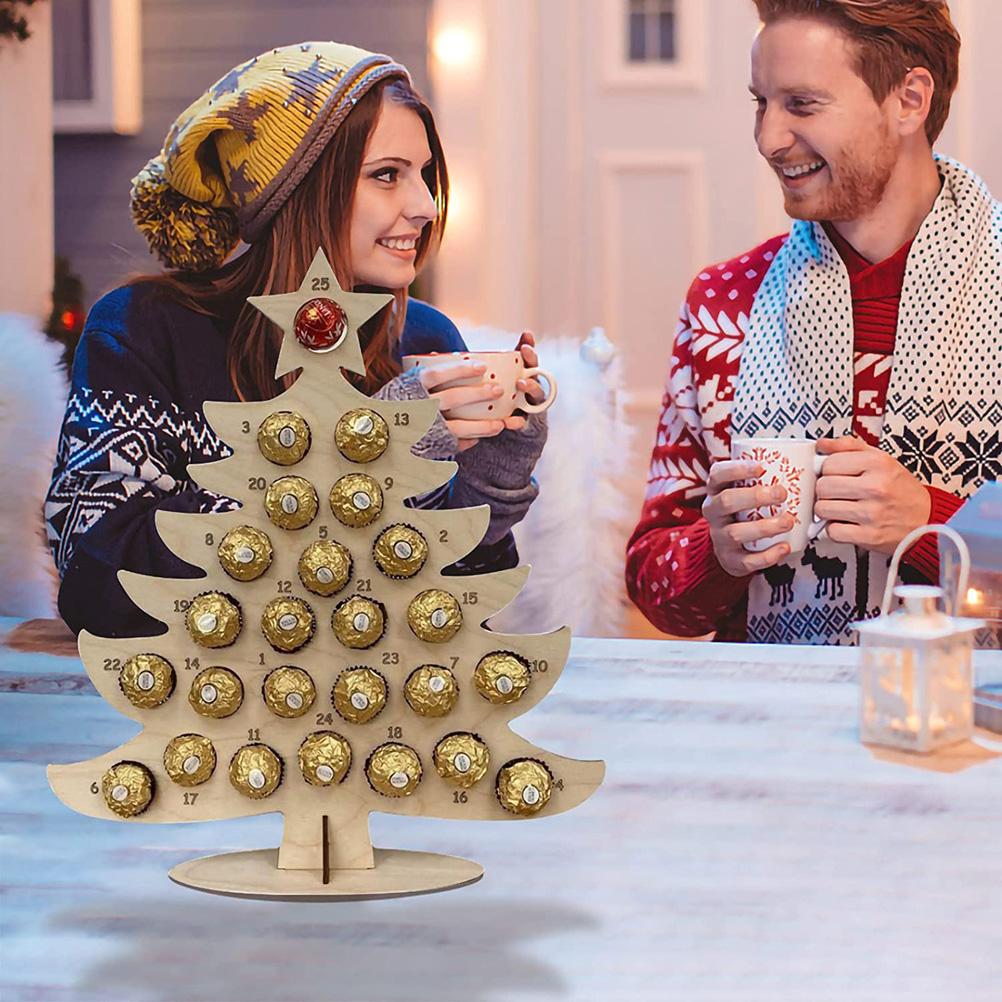 Adventskalender Aus Holz, Schokoladenständer Für Weihnachten, Partydekoration, Weihnachtsgeschenk – Rentier (ohne Schokolade)