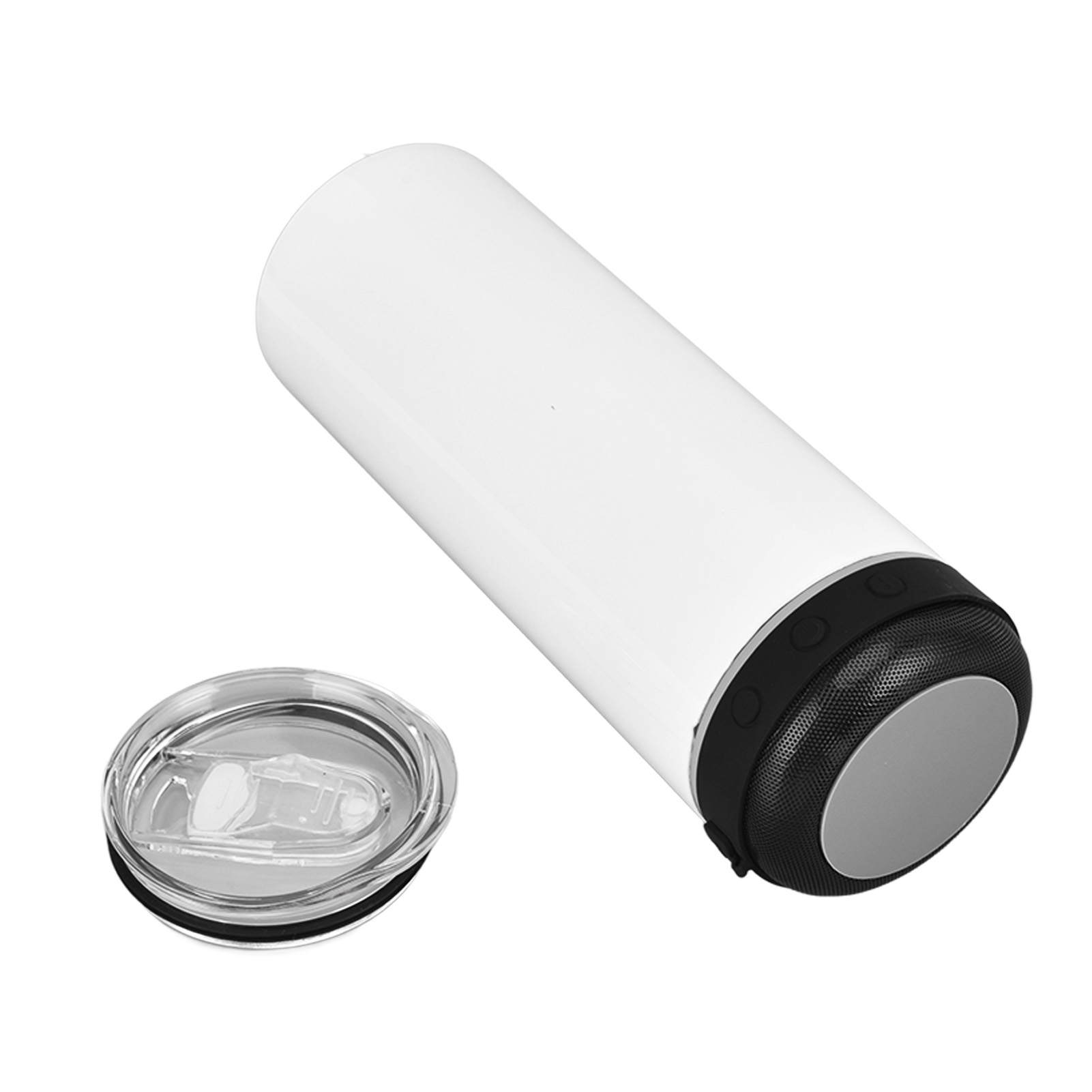 【lithium-akku Enthalten】20oz Sublimationsbecher Mit Abnehmbarem Bluetooth-lautsprecher, Schwarzer Tragbarer Isolierbecher