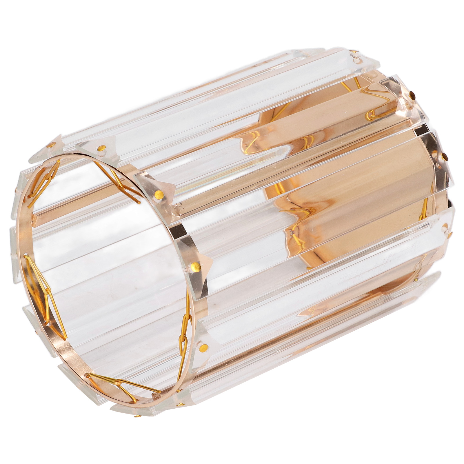 Goldener Zylinderförmiger Aufbewahrungsbehälter Für Schminkpinsel, Stifte Und Kugelschreiber, Runde Form, Eleganter Schreibtisch-organizer.