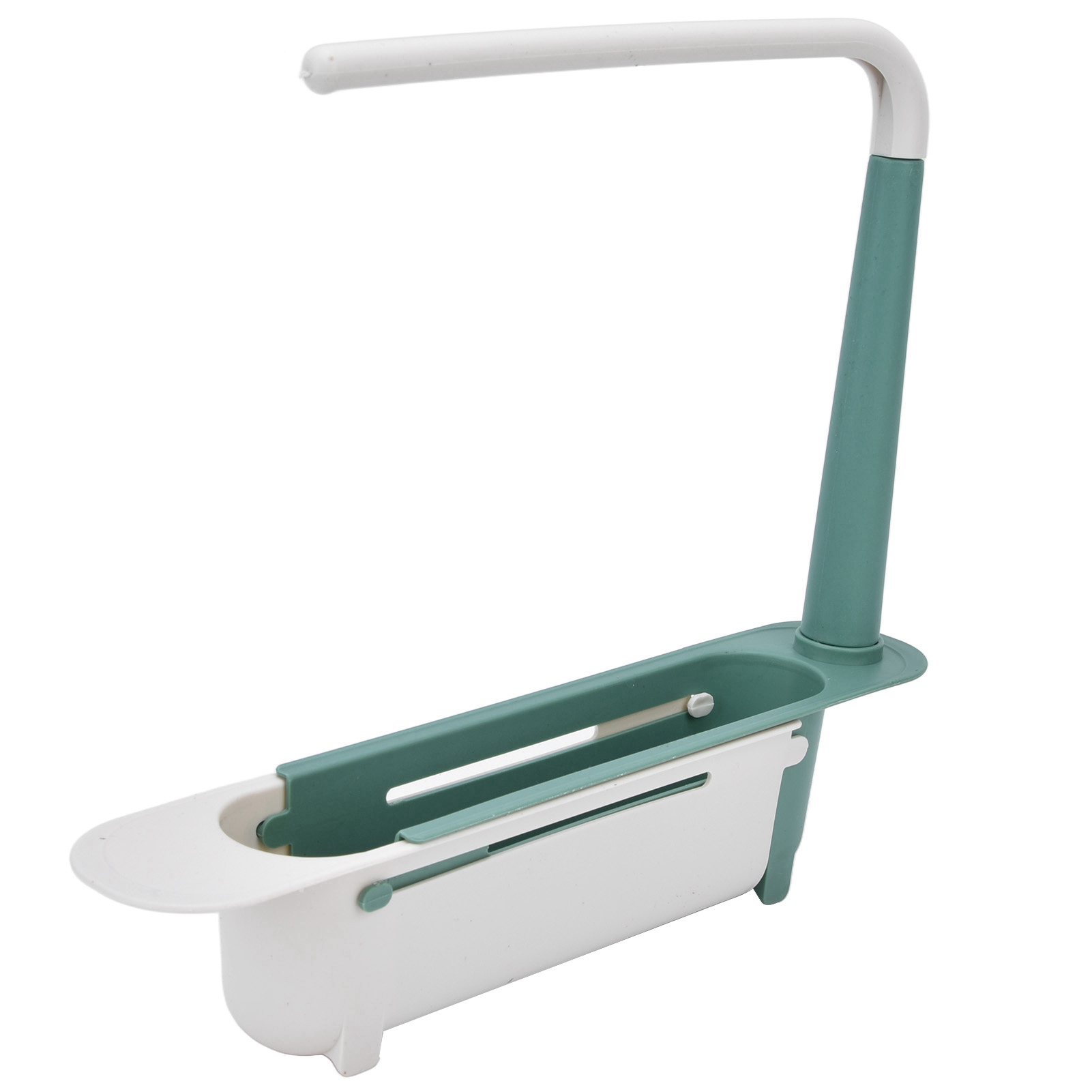 Teleskop-spülbeckenablage Mit Abtropfkorb, Handtuchhalter, Verschiebbaren Haken, Küche, Grün (farbe Zufällig)
