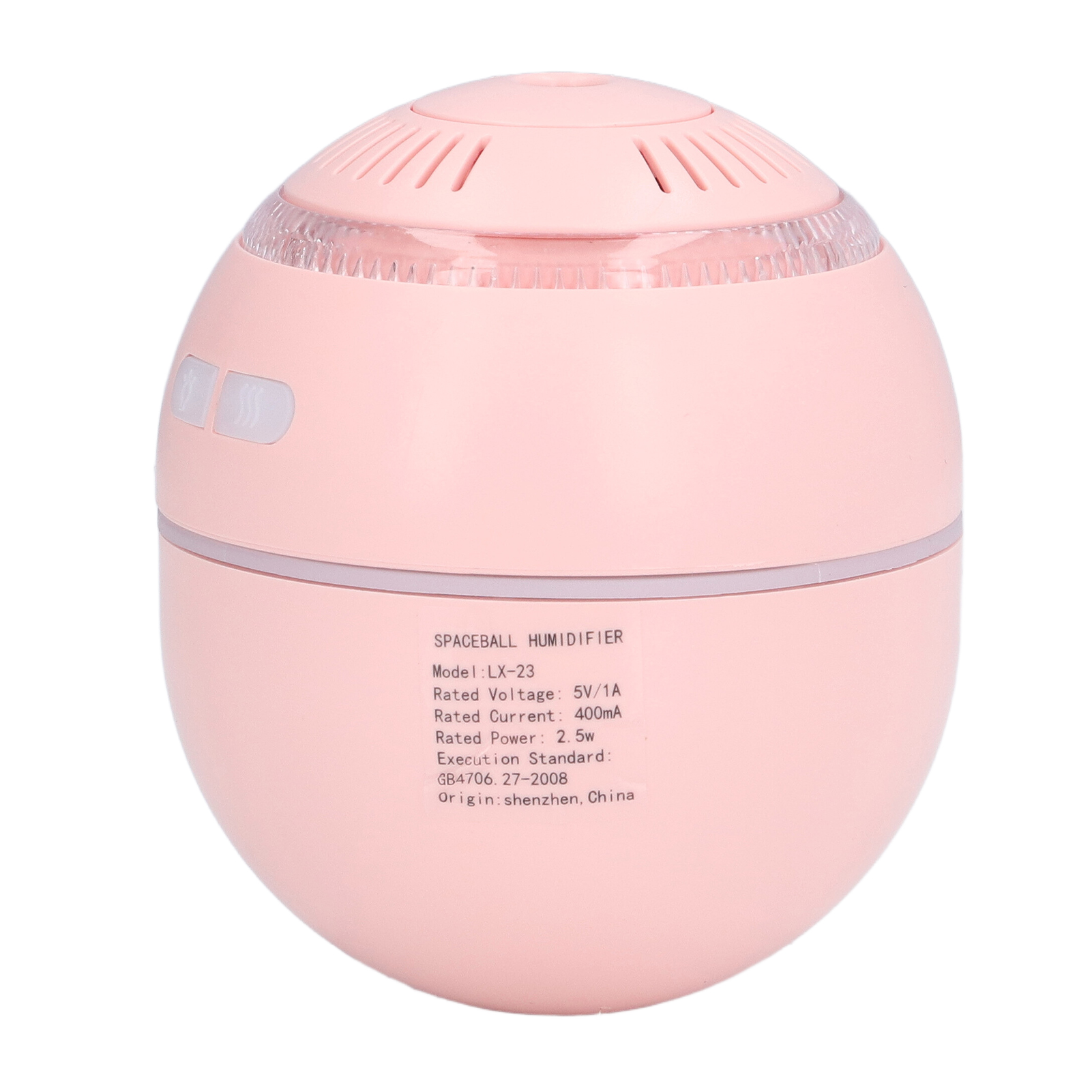 Usb-luftbefeuchter Mit Gyroskop, Auslaufschutz, Space Ball Mit Mehrfarbiger Led-beleuchtung, Kompaktem, Wiederaufladbarem Verneblerbehälter, Pink