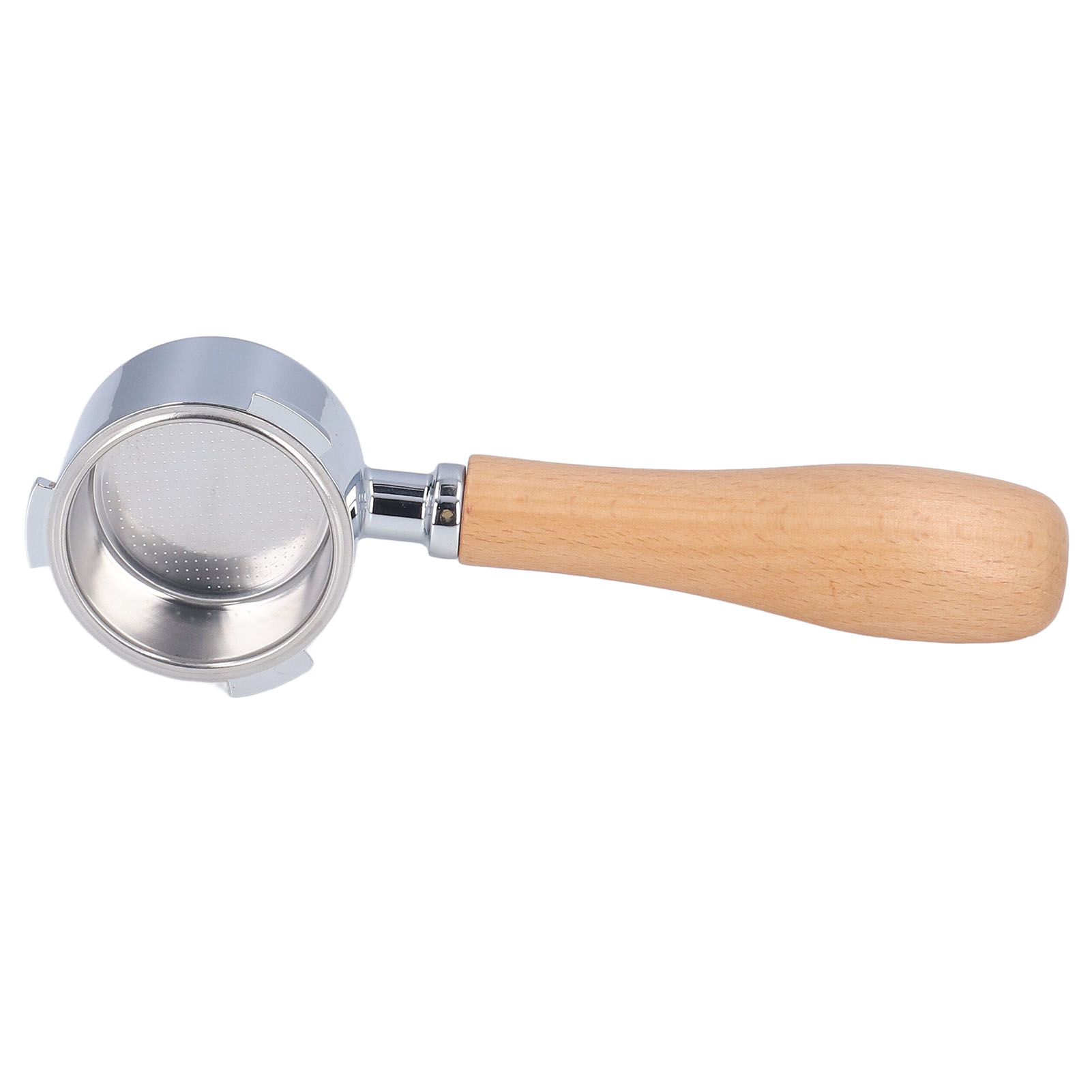 Italienischer Bodenloser Filterhalter Für 51-mm-espressokaffemaschinen, Griff Aus Buchenholz, Dreifacher Halter, Edelstahl, Für Den Hausgebrauch.