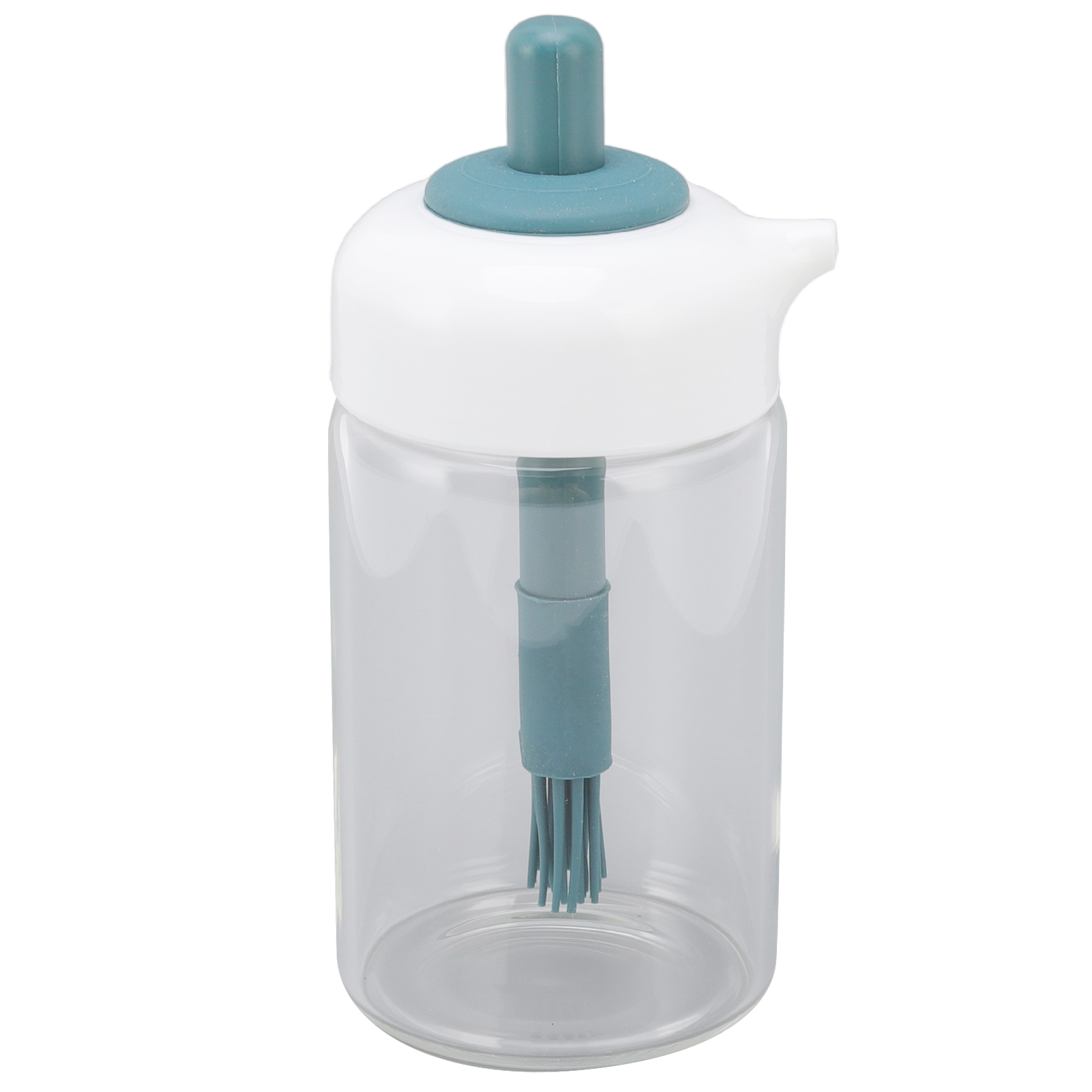 2-in-1-ölflasche Aus Glas Mit Fettbeständigem Pumpspender, 230 Ml, Für Die Küche, Dunkelgrün