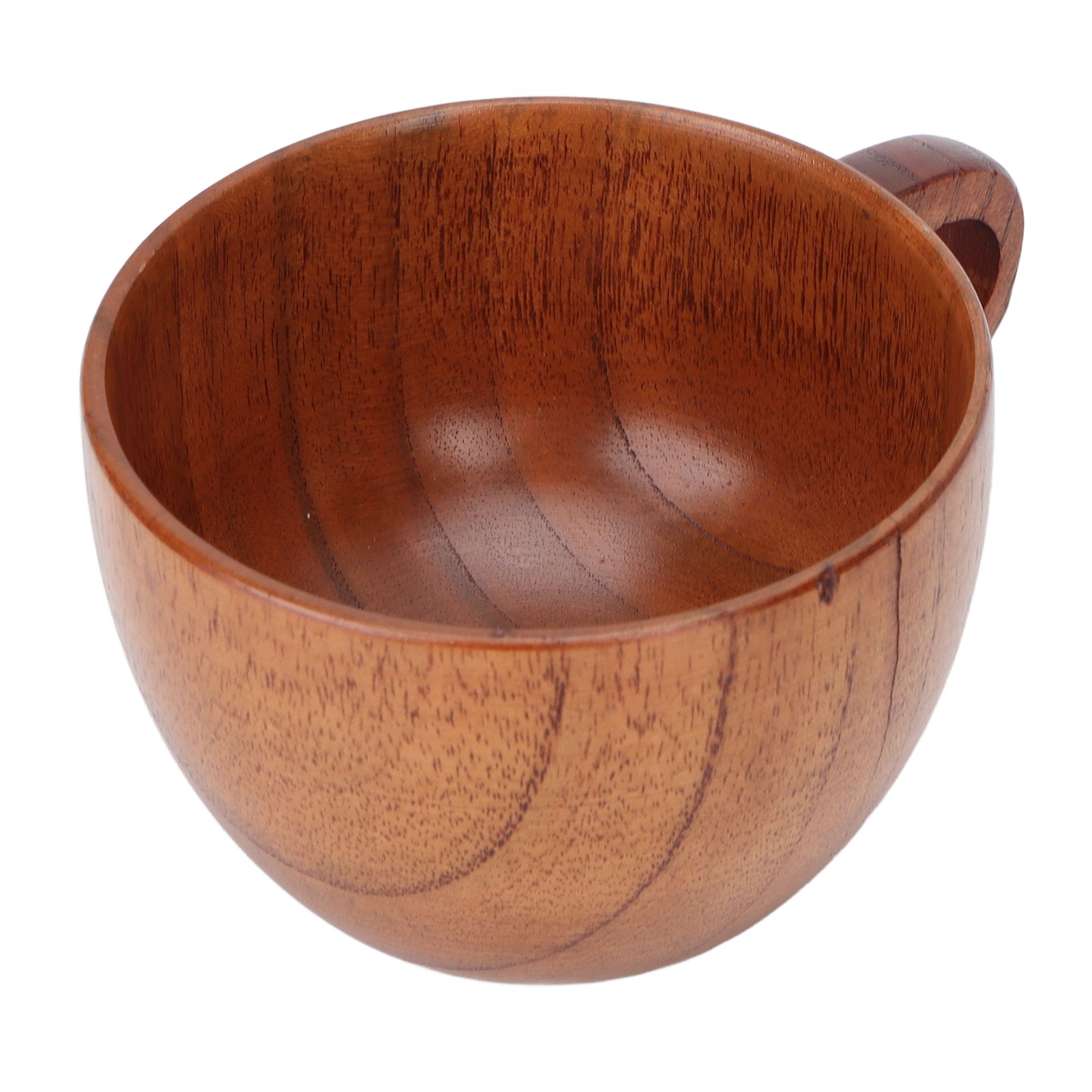 Kaffeetasse Aus Naturholz Mit Henkel, Flacher Becher Aus Jujubeholz, Kreativer Becher Aus Massivholz