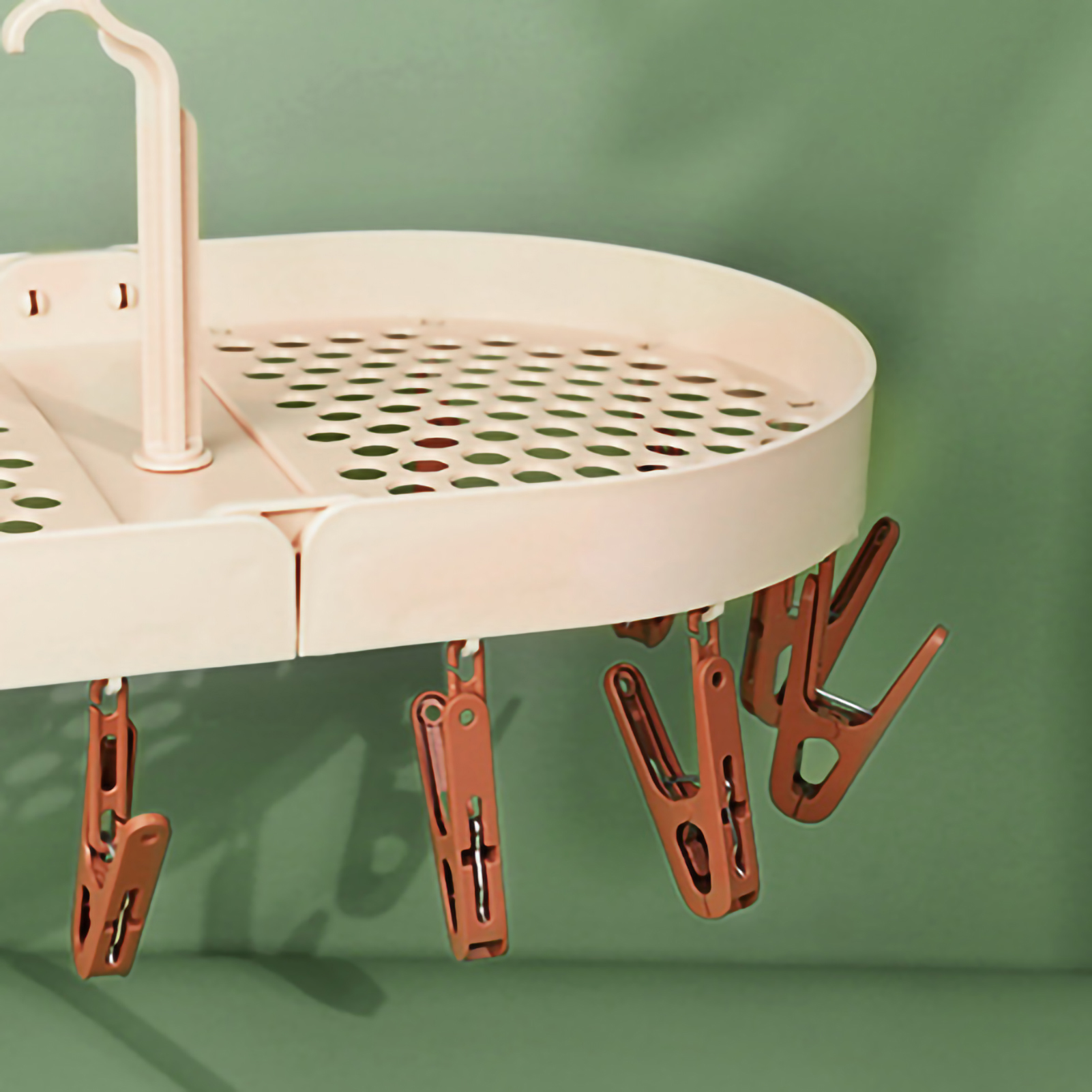 Multifunktionale, Faltbare Kleiderbügel Mit Clips Für Socken Und Schuhe, Drehbar, Leicht Zu Trocknen, 2er-set, Rosa-orange