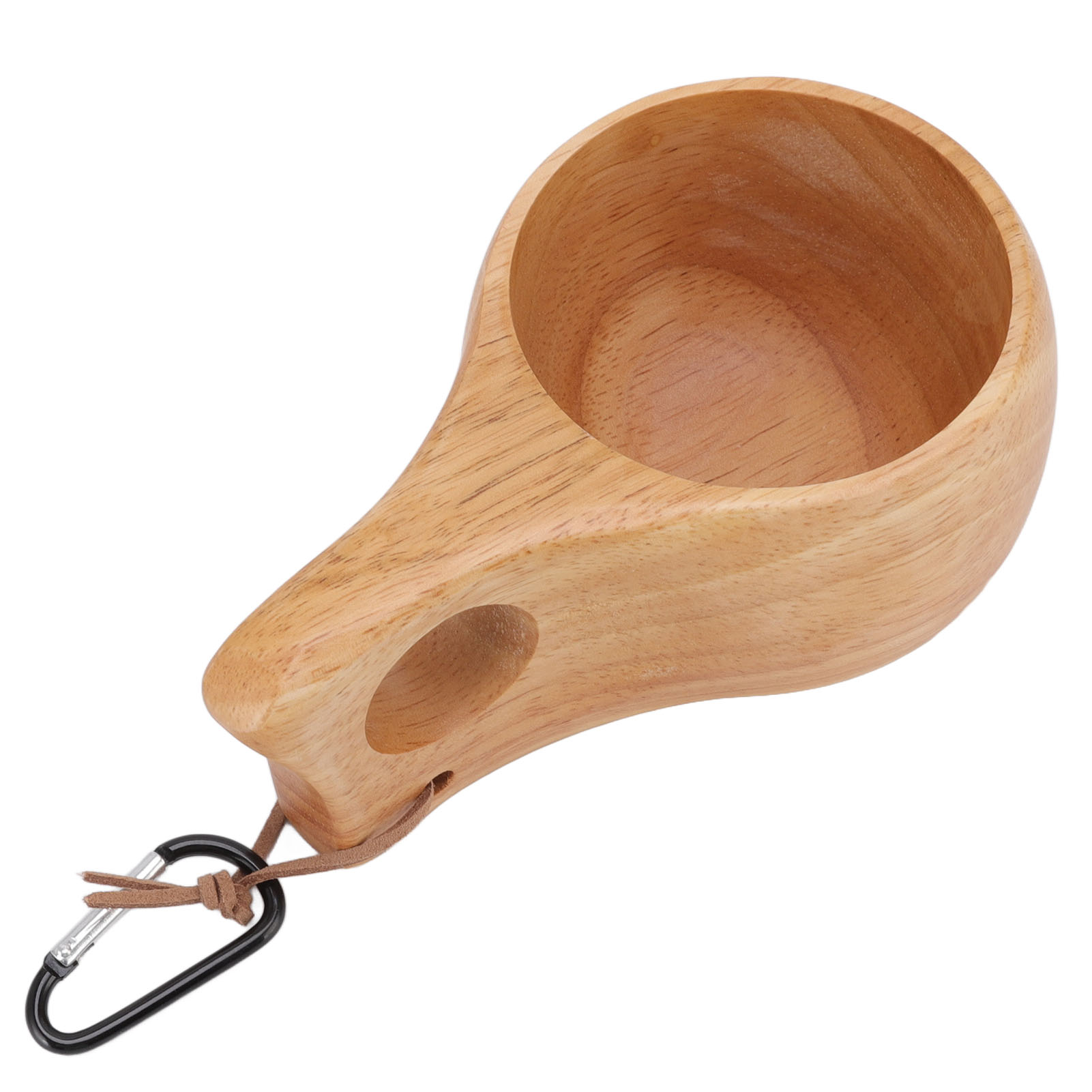 Trinkbecher Aus Gummibaumholz, Ergonomischer Becher Für Kaffee, Milch, Wasser, Mit Griff, Einloch-design, Für Den Täglichen Gebrauch.