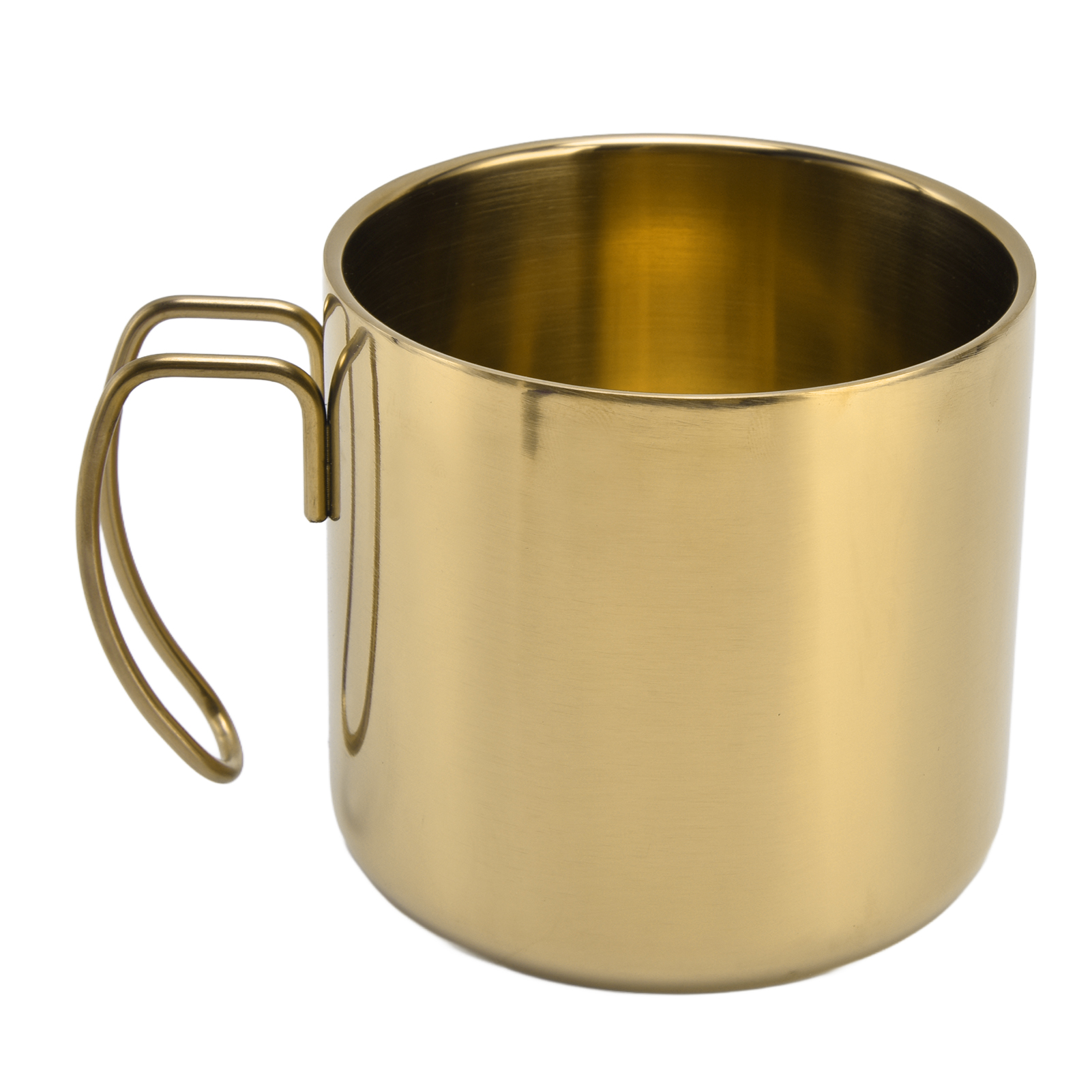 Kupfer-goldener Becher Aus Edelstahl 304, Doppelwandig, Ohne Deckel, 400 Ml, Mit Drahtgriff Für Kaffee
