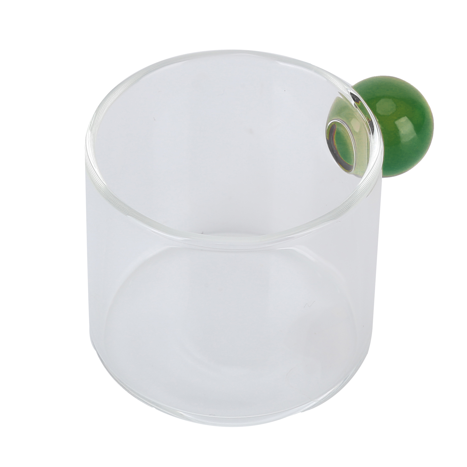 120 Ml Kaffeeglas Mit Grünem Henkel, Handgefertigt, Hitzebeständig, Ideal Fürs Büro, Farbiges Glas-teeservice.
