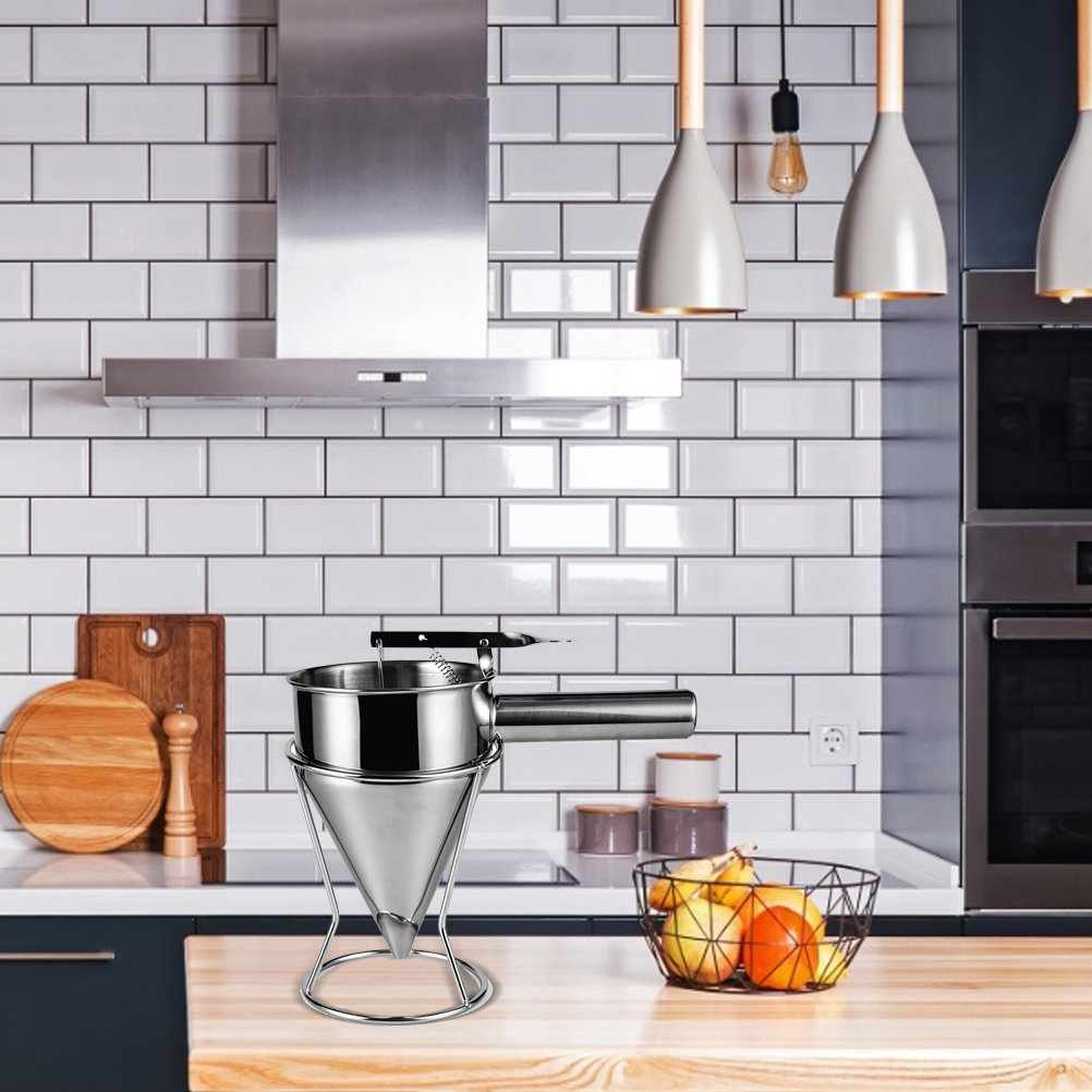 Messtrichter Aus Edelstahl Mit Ständer Für Batterien, Sahne, Soße, Präzises Dosieren Beim Kochen, Backen Und Im Haushalt