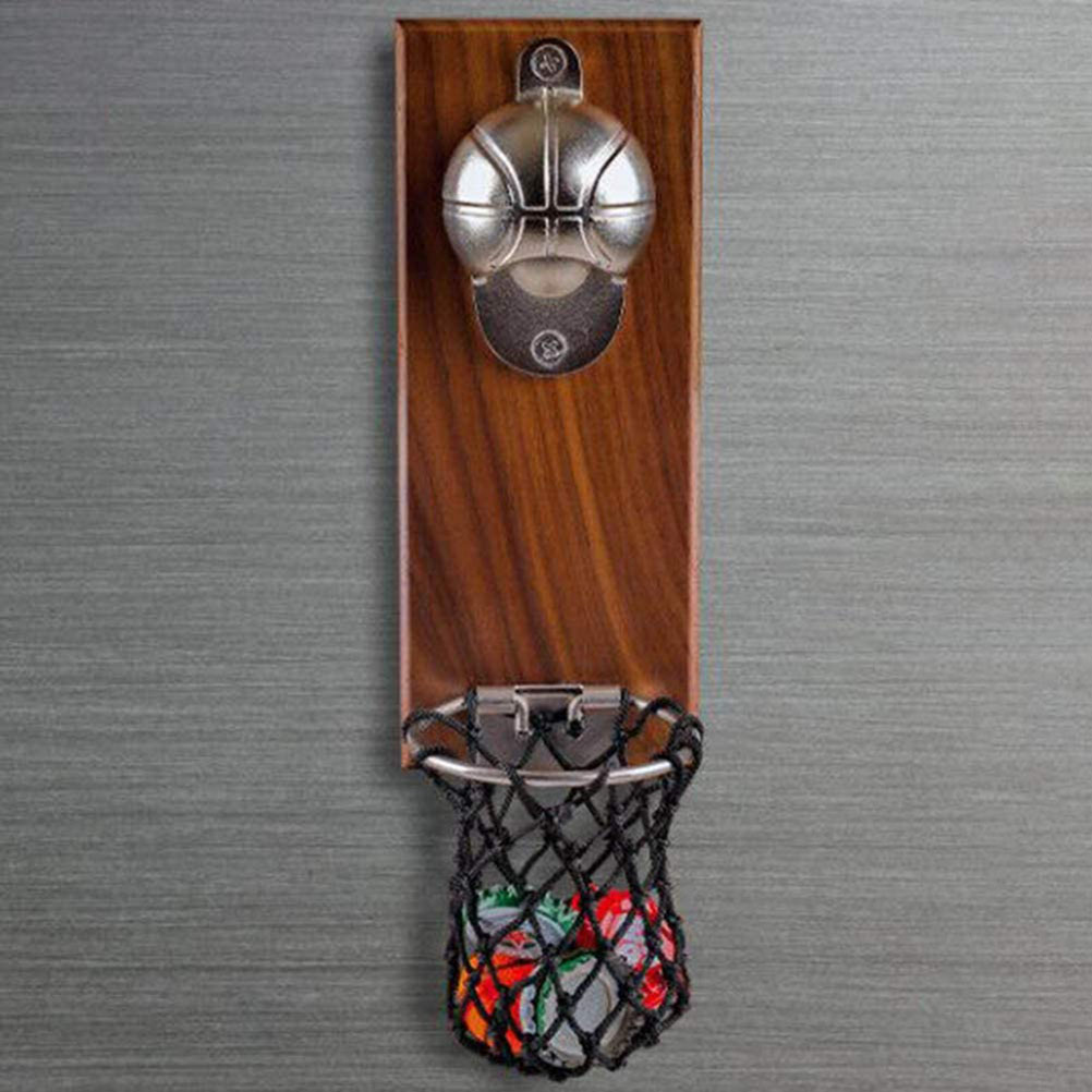 Magnetischer Wandflaschenöffner Mit Hölzernem Basketballkorb, Kühlschrankdekoration, Magnet, Bierflaschenöffner.