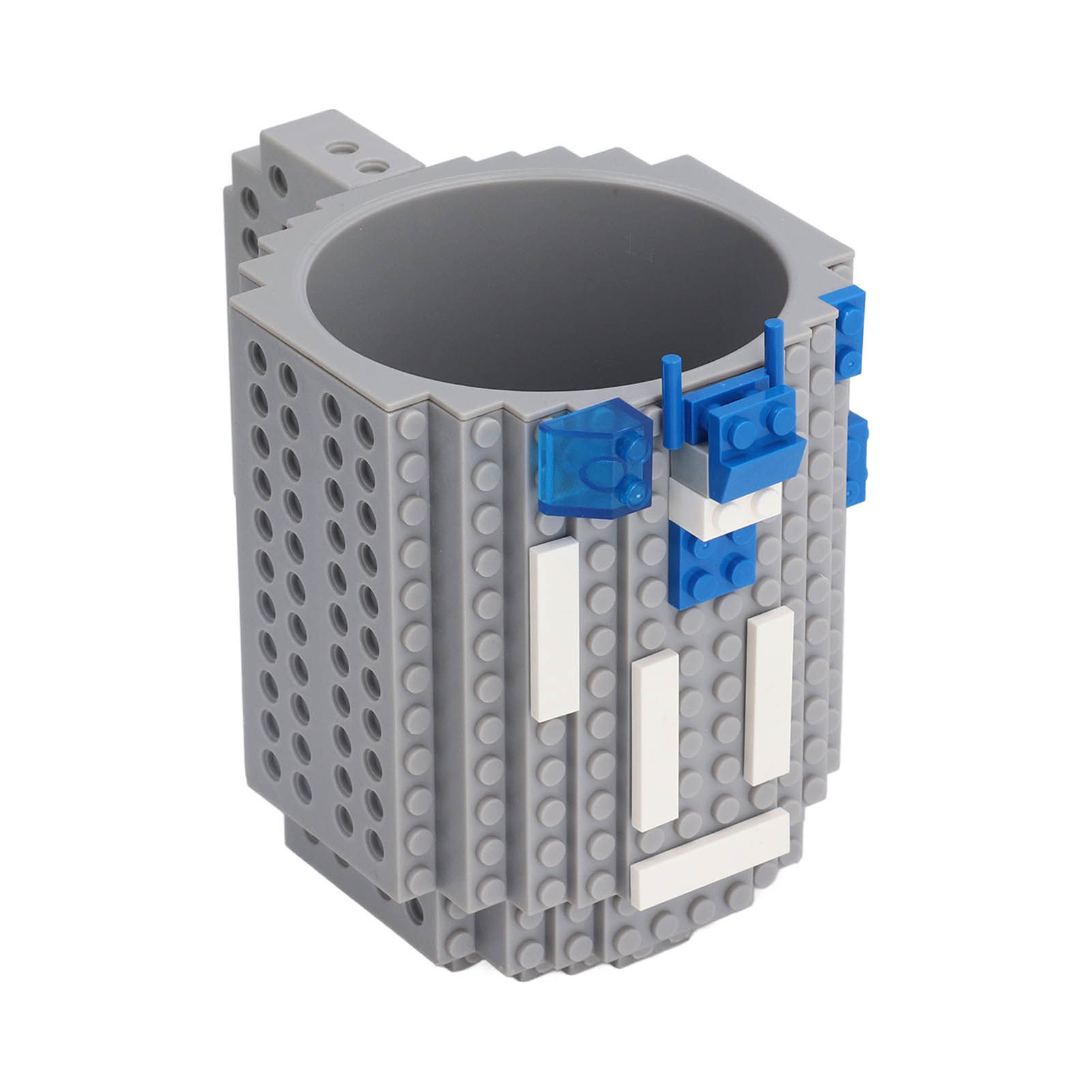 Stapelbarer 400-ml-becher, Modularer Diy-becher, Kaffeebecher, Tragbares Wasserglas, Grau (zufällige Farben Und Muster Der Blöcke)