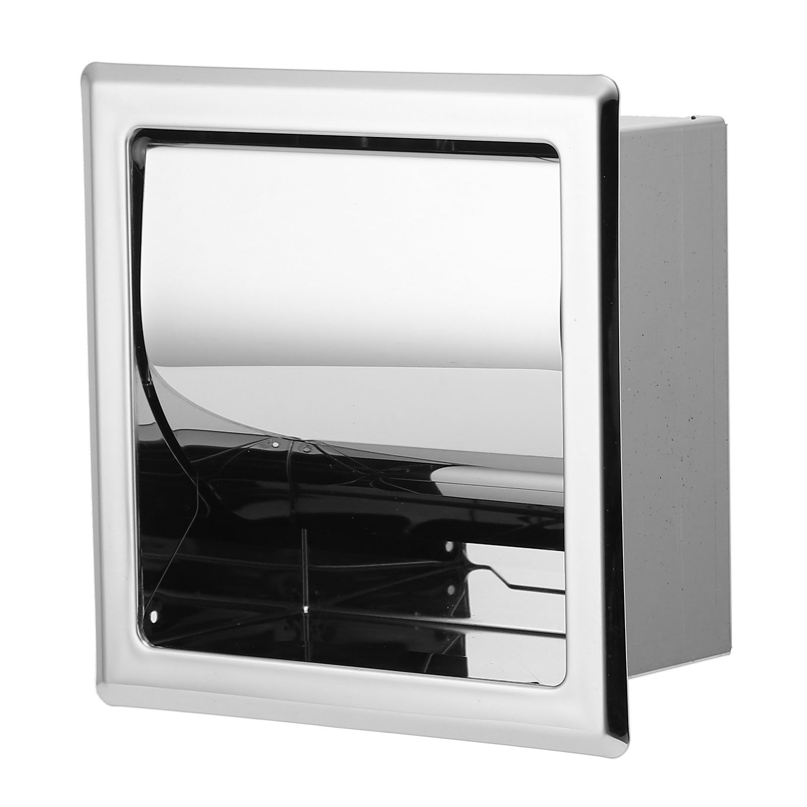Quadratischer Einbauspiegel Aus Edelstahl 304, Wandmontierter Handtuchhalter Für Hotels, Papierhandtuchspender, Mattschwarzes Aufbewahrungsregal, Einbaumontage.