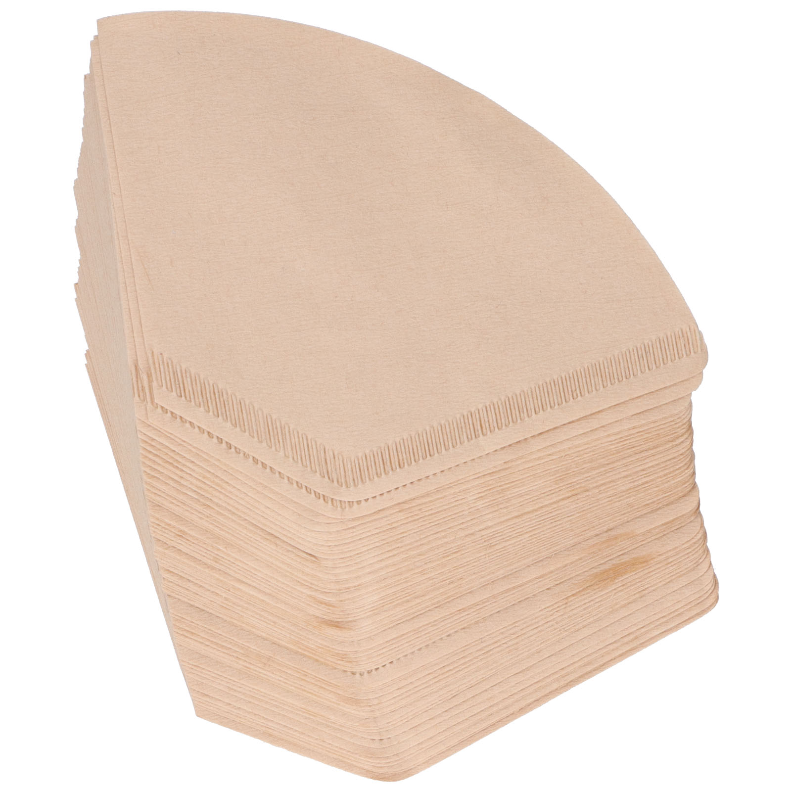 Fächerförmige Kaffeefilter, Ungebleicht, Naturbelassen, 100 Stück, Für Manuelle Filterkaffeemaschinen, Größe 2-4 Personen (1 Packung Mit 100 Stück)