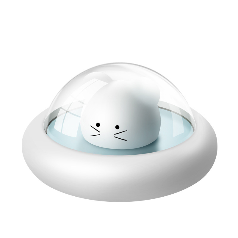 Kleine, Per Usb Aufladbare Nachttischlampe Fürs Babyzimmer, 3 Helligkeitsstufen, Augenschutz, Timer, Niedliche Cartoon-maus, Blaue Nachttischlampe