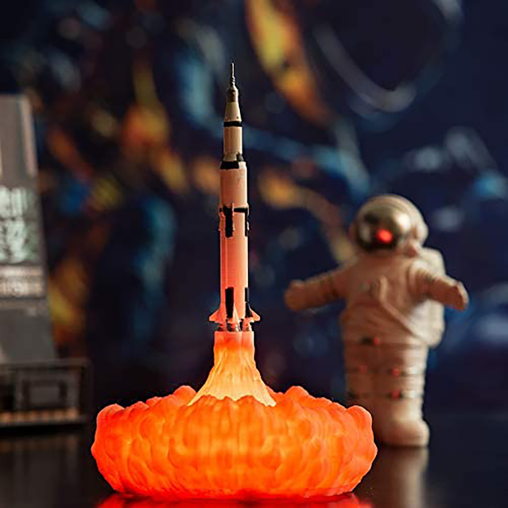3d-weltraumshuttle-lampe, Raketen-nachtlicht Für Weltraumfans, Leuchtende Monddekoration Fürs Schlafzimmer