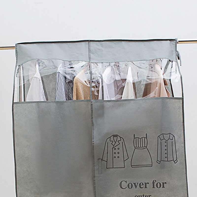 Set Aus Grauen Staubschutzhüllen Für Kleidung, Feuchtigkeitsbeständiger Aufbewahrungshülle Zum Aufhängen Von Mänteln, Kleiderbügel Für Das Schlafzimmer.