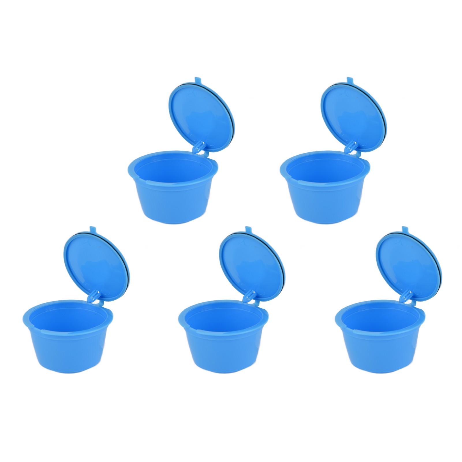 Wiederverwendbarer Kaffeefilter Für Dolcegusto-maschinen, 50 Ml, 5 Filterkapseln (einfarbig Blau) Mit Löffel