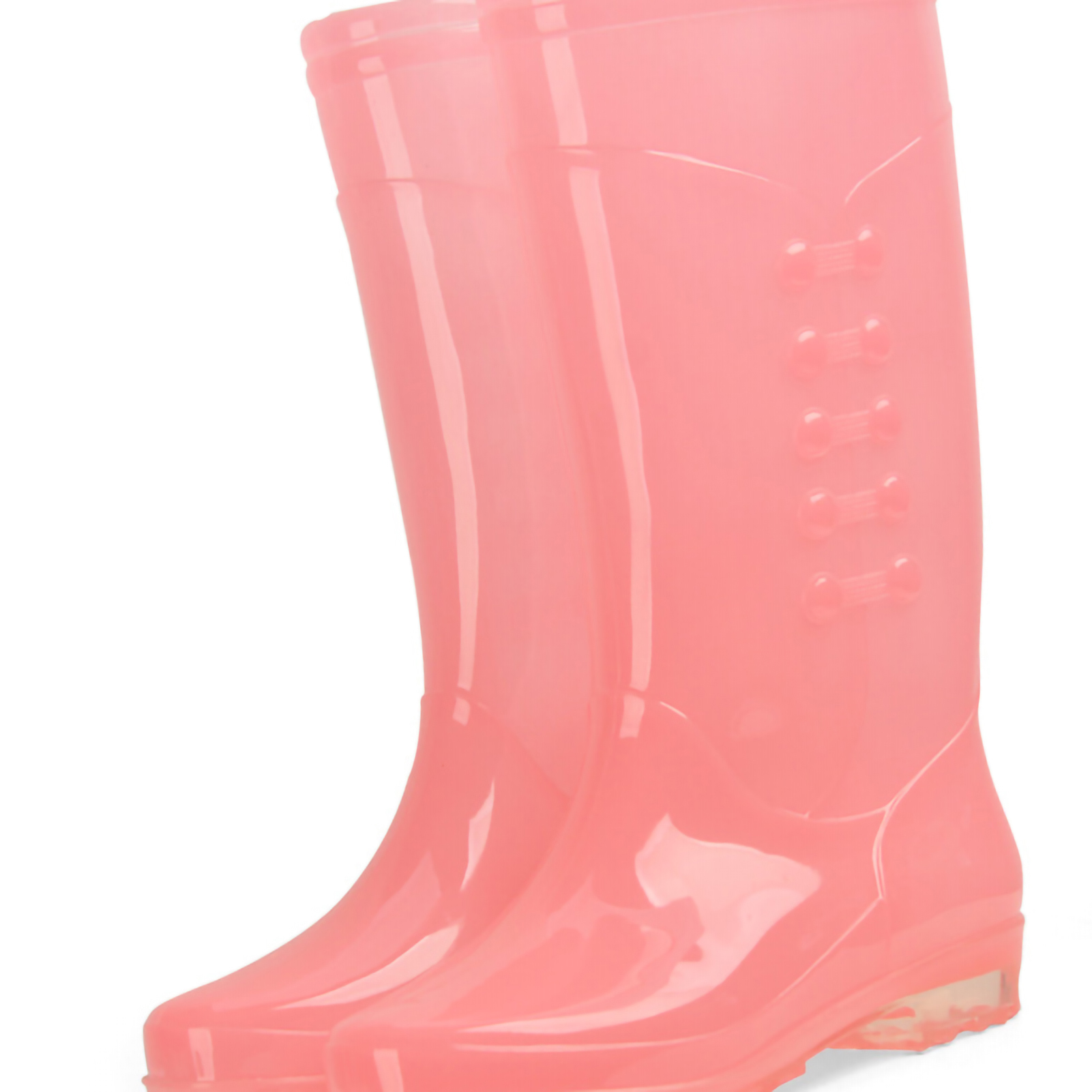 Hoher Damen-regenstiefel, Warmes Baumwollfutter, Rutschfest, Strapazierfähig, Wasserdicht, Transparentes Pvc, Bonbonrosa, Größe 38, Großhandel