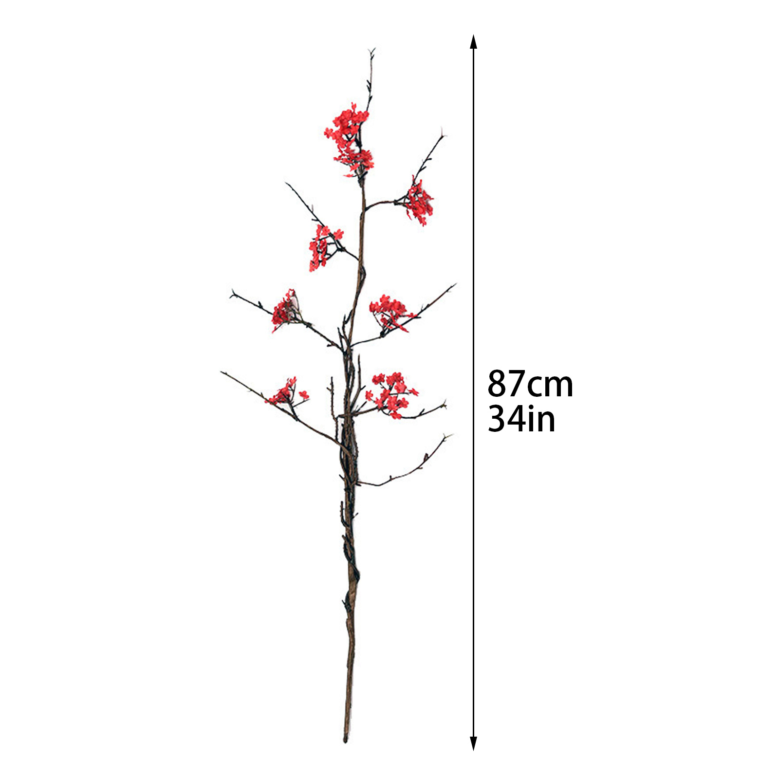 Set Mit 3 Künstlichen Rosa Kirschblütenzweigen Im Zen-stil, Ohne Vase, 87 Cm, 8 Stiele, Seidenblumen, Beschichteter Kunststoffstiel, Heimdekoration, Teestube, Schlichtes Gesteck