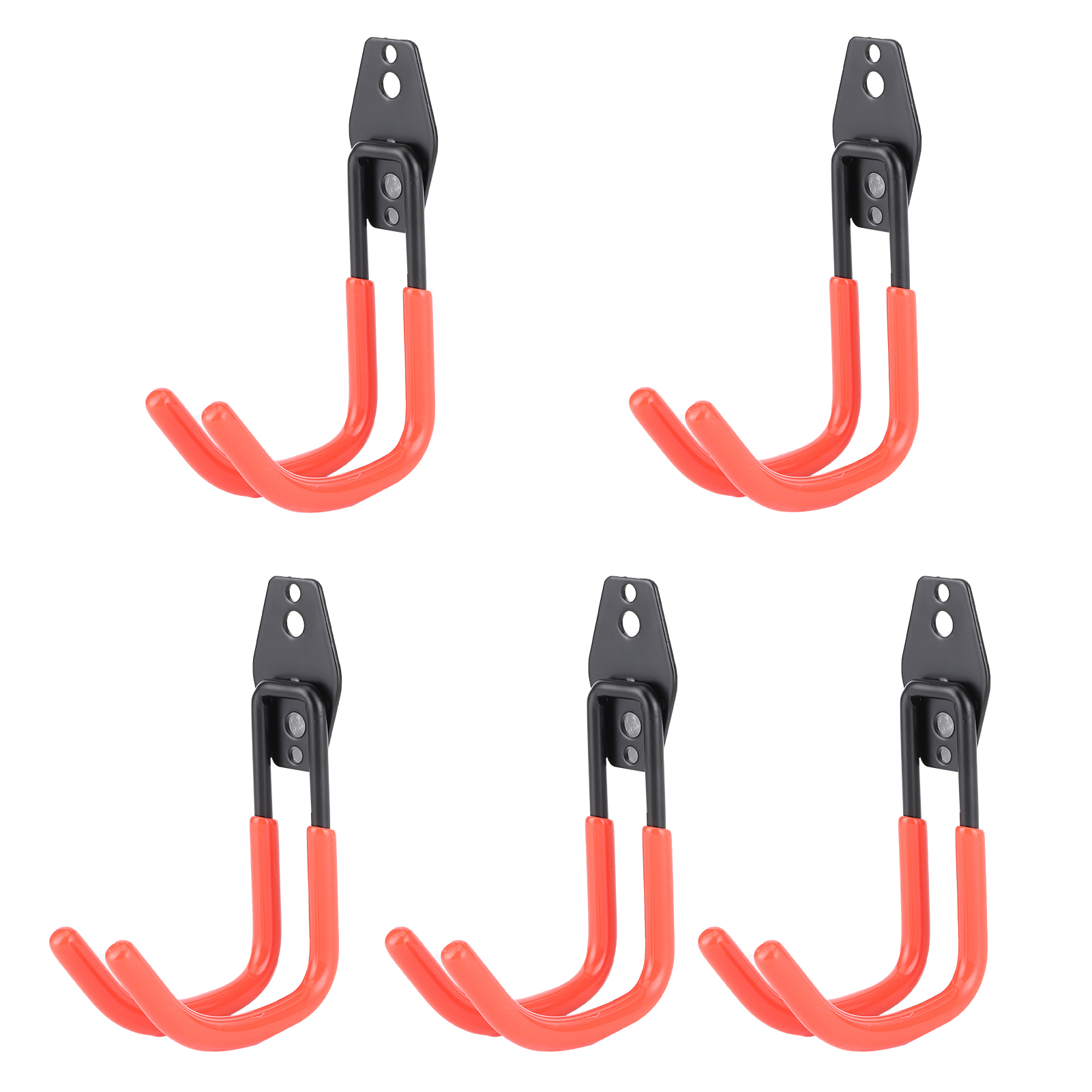 5er-pack Wandhaken Mit Doppelbefestigung, Robust, Für Garage Und Aufbewahrung, Mit Rostschutzbeschichtung, Orange