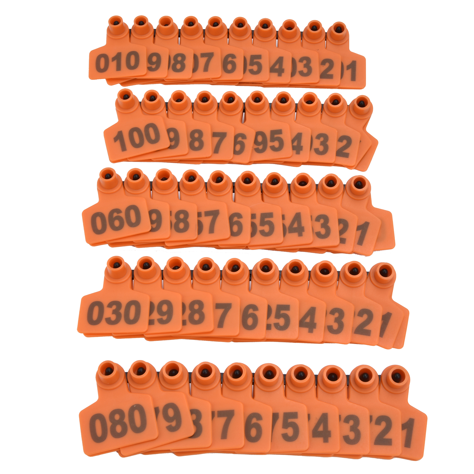 100 Stück Tpu-ohrmarken Für Schweine Und Kühe Mit Nummerierung 001–100, Ohretiketten, Zubehör Für Die Landwirtschaft, Orange