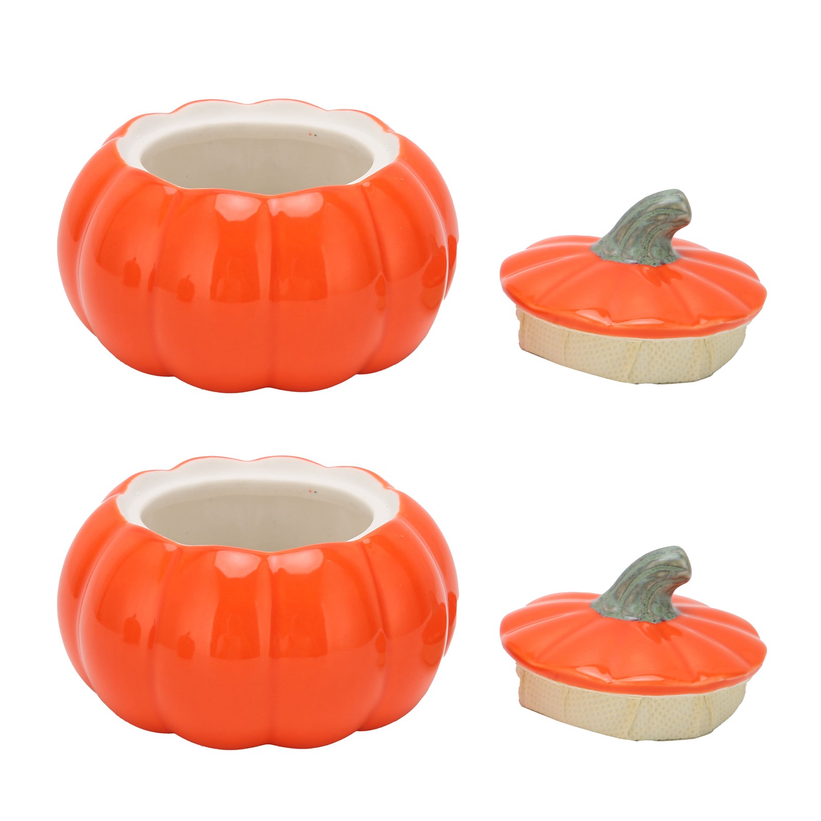 2er-set Teekannen In Kürbisform Aus Keramik, Luftdicht Verschlossen, Für Die Küche, Orange