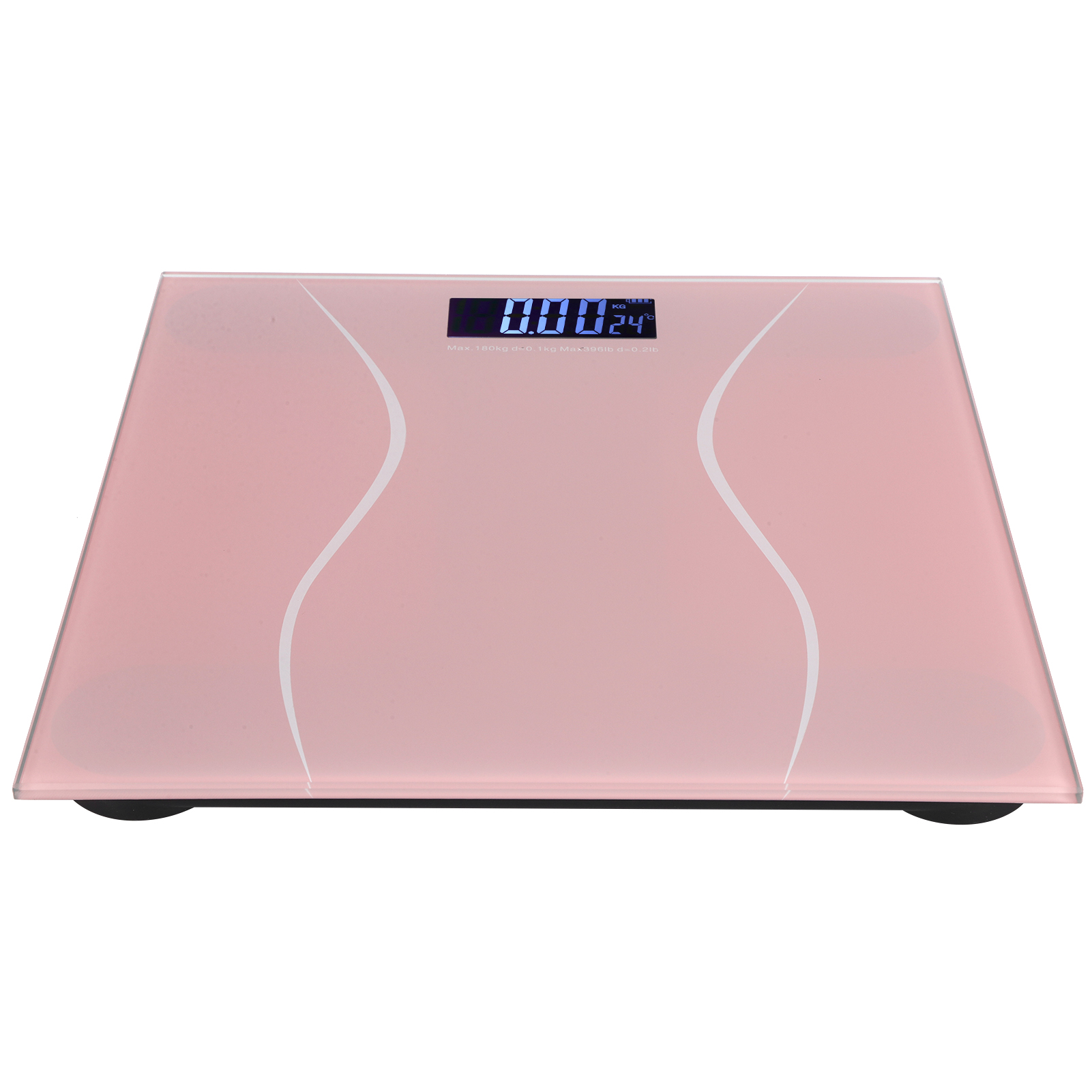 Digitale Körperwaage Bis 180 Kg (400 Lb) Mit Elektronischem Lcd-display Und Hintergrundbeleuchtung, Ultradünn, Automatische Einschaltung (rosa)