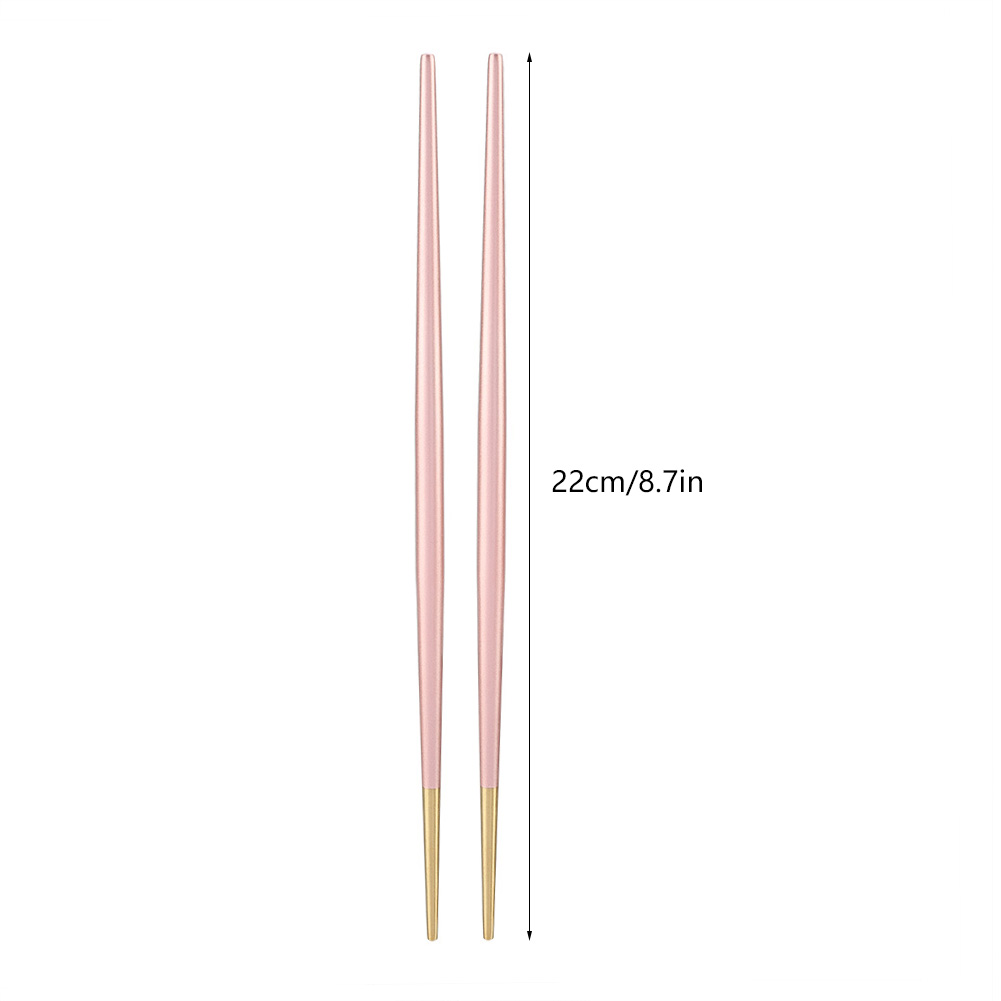 Essstäbchen-set Aus Edelstahl 304, Japanisches Sushi-gold, Tischbesteck (rosa)