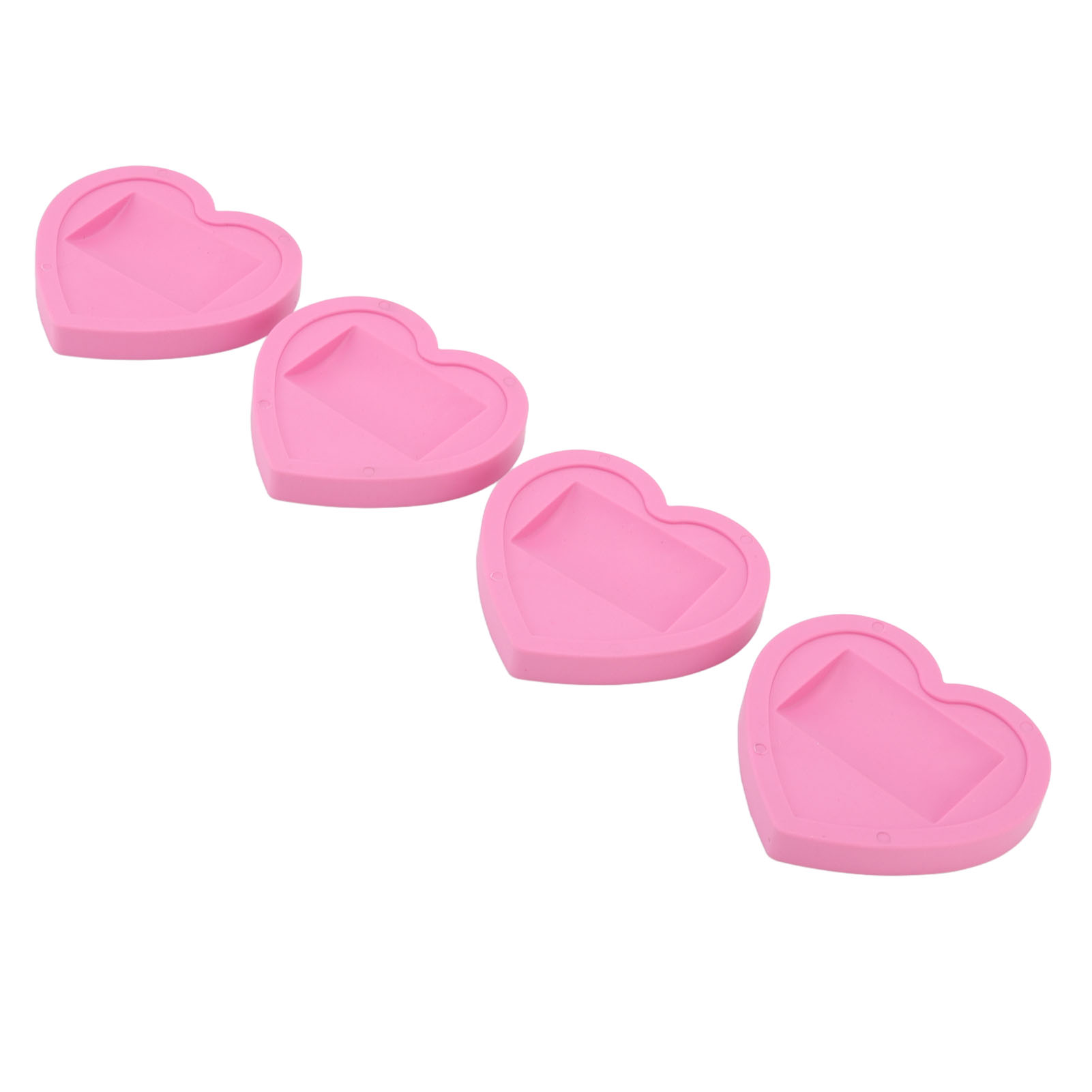 Paar Rutschfeste Möbelgleiter Aus Gummi, Rosa Herzmuster, Geräuscharm, Bodenschutz, Universell