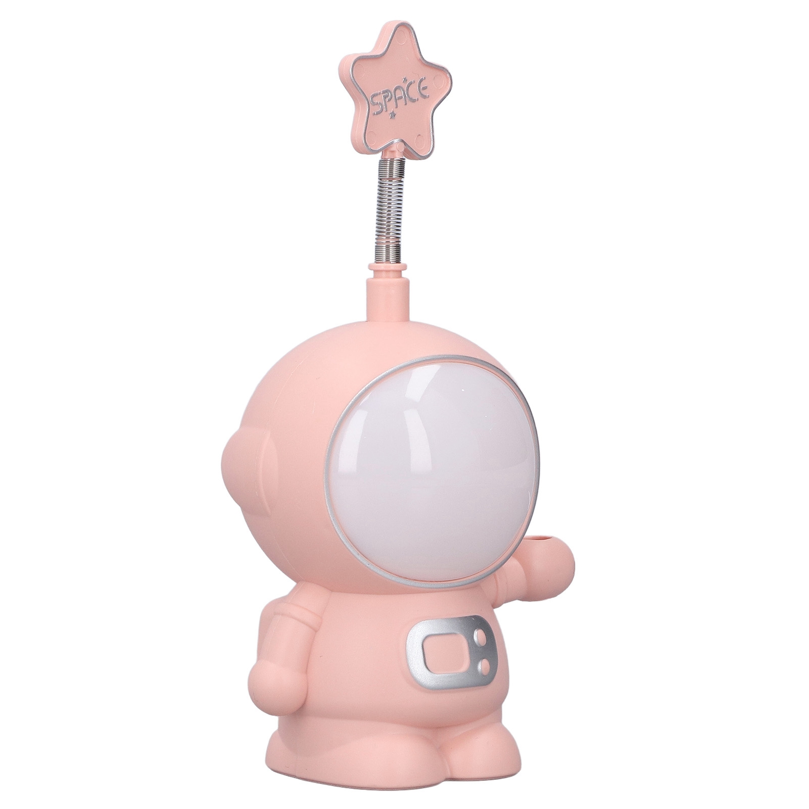 Wiederaufladbare Schreibtischlampe Für Kinder, Augenschutz, Astronauten-nachtlicht, Bleistiftspitzer, Geschenk Für Schüler, Rosa, Mit Eingebautem Akku