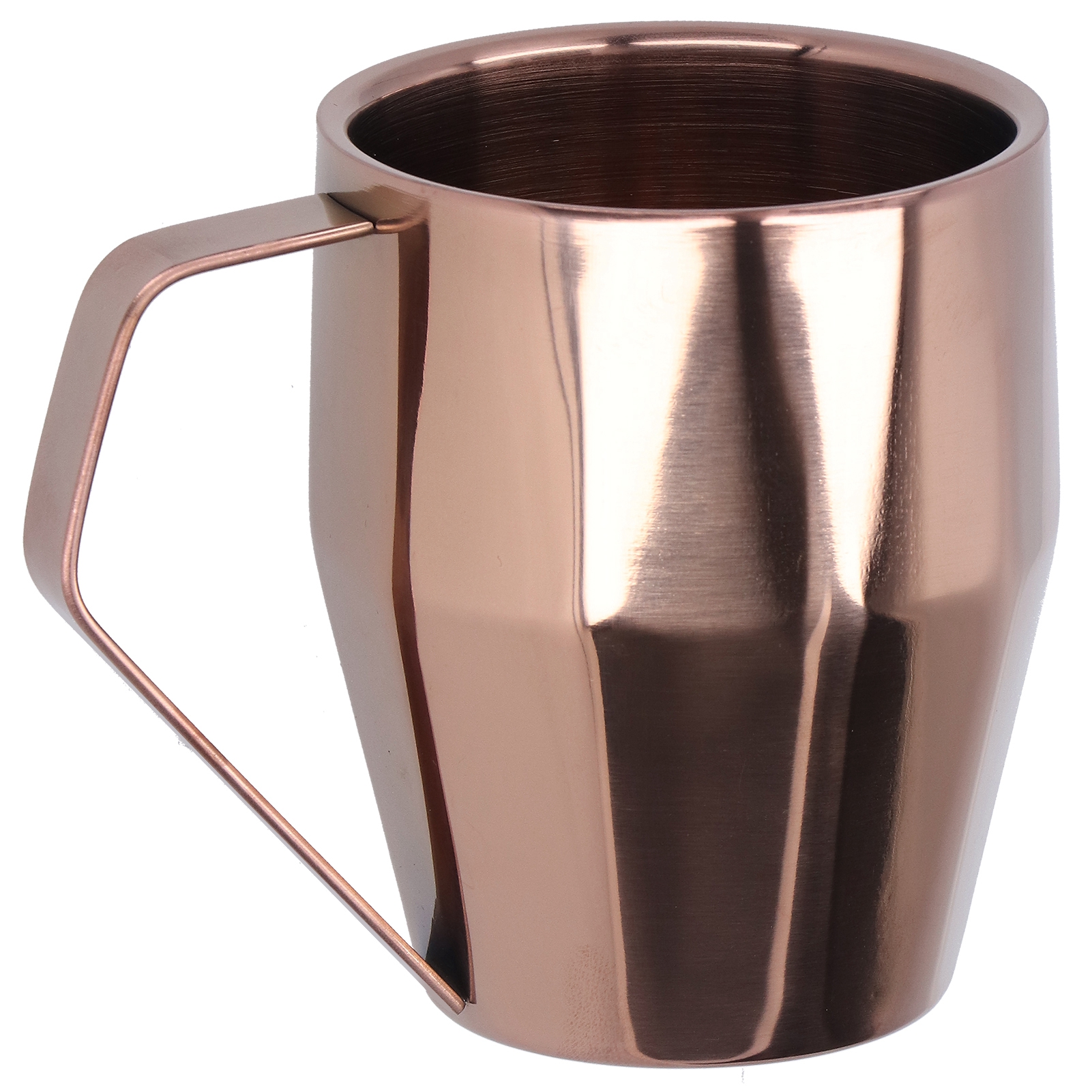 Becher Aus Doppelwandigem Edelstahl 304 Mit Diamantierter Oberfläche, Europäische Kaffeetasse Mit Henkel, Roségold