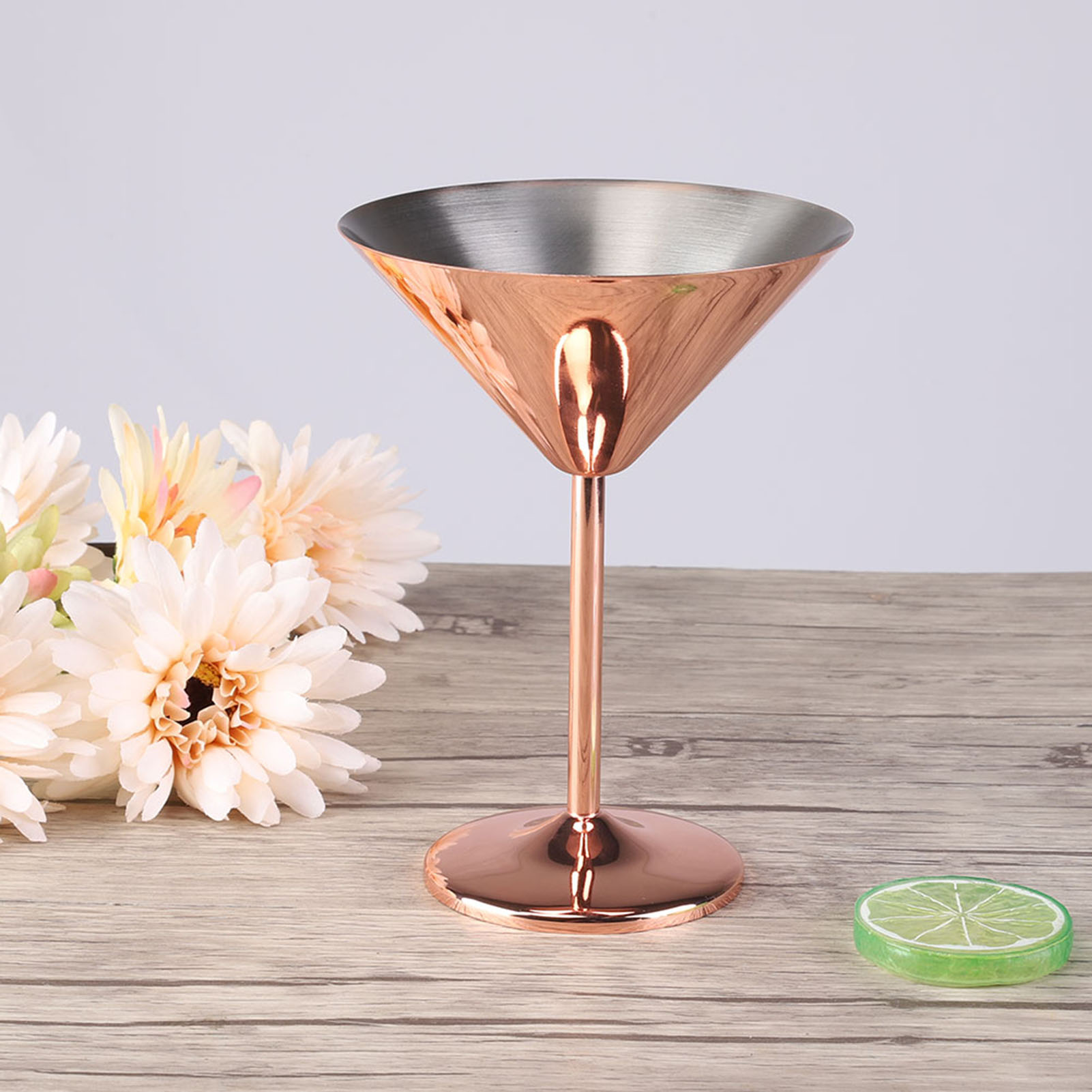 220 Ml Cocktailglas Aus Roségoldenem Edelstahl, Champagner- Oder Rotweinglas Für Die Hausbar