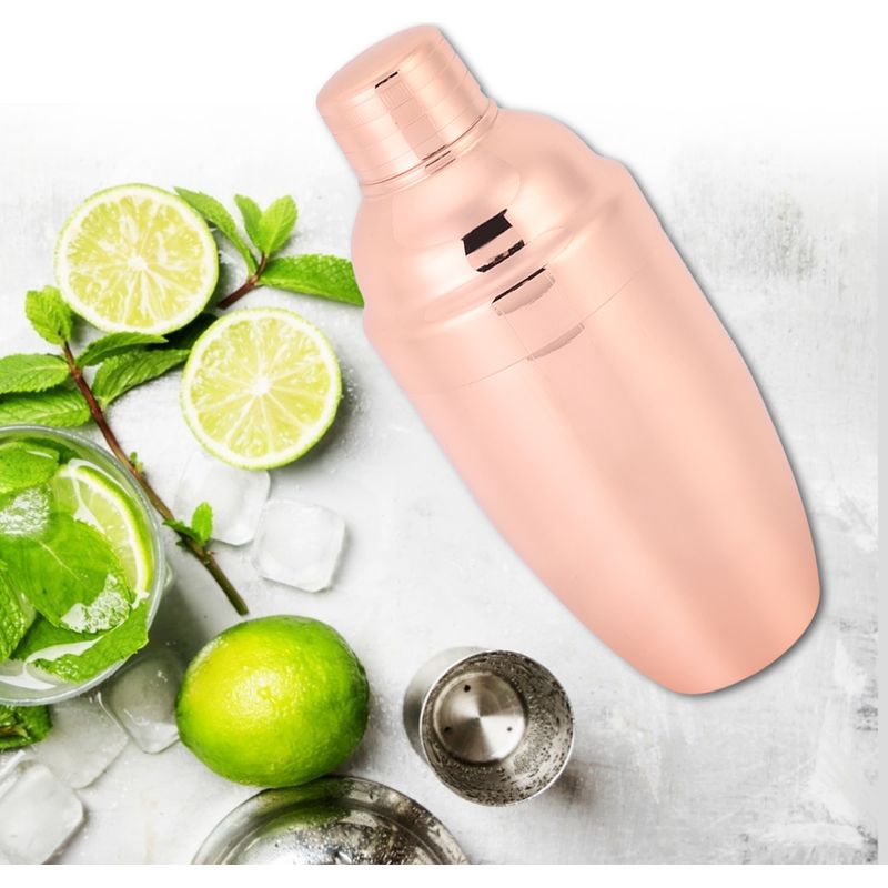 Eleganter Manueller Cocktailshaker Aus Edelstahl, Barzubehör, Roségold