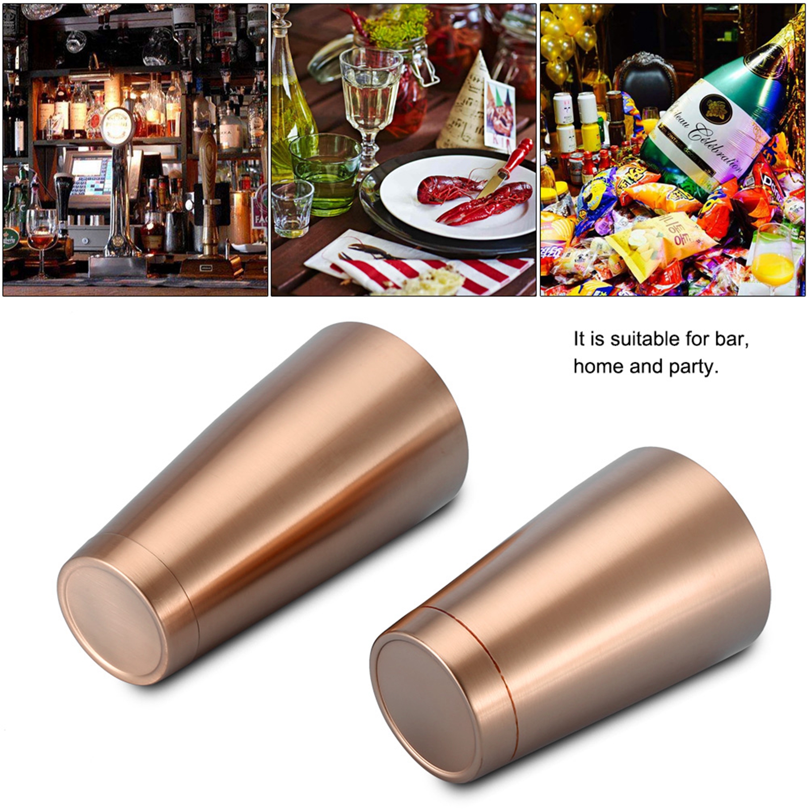 Robuster Und Langlebiger Cocktailbecher/shaker Aus Edelstahl, Bar- Und Küchenhelfer (roségold)
