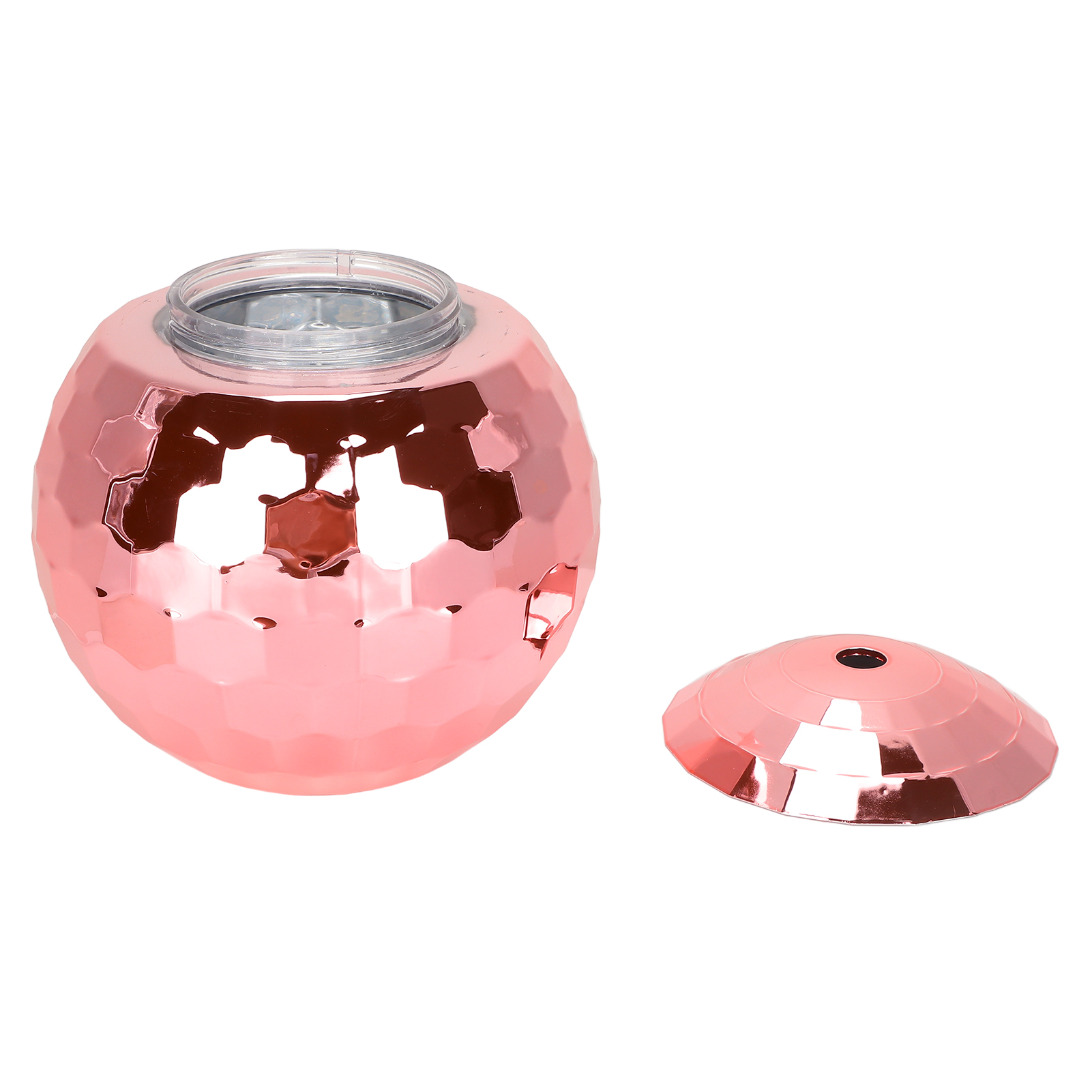 Kugelförmiger Becher Mit Strohhalm, Einlagiger Strohhalmbecher, Roségold