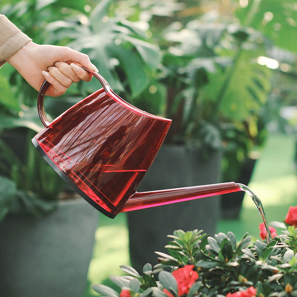 Modische, Offene Garten-blumenspritze Mit Langem Ausguss, Bonbonfarbene Gießkanne 1,2 L (rot)