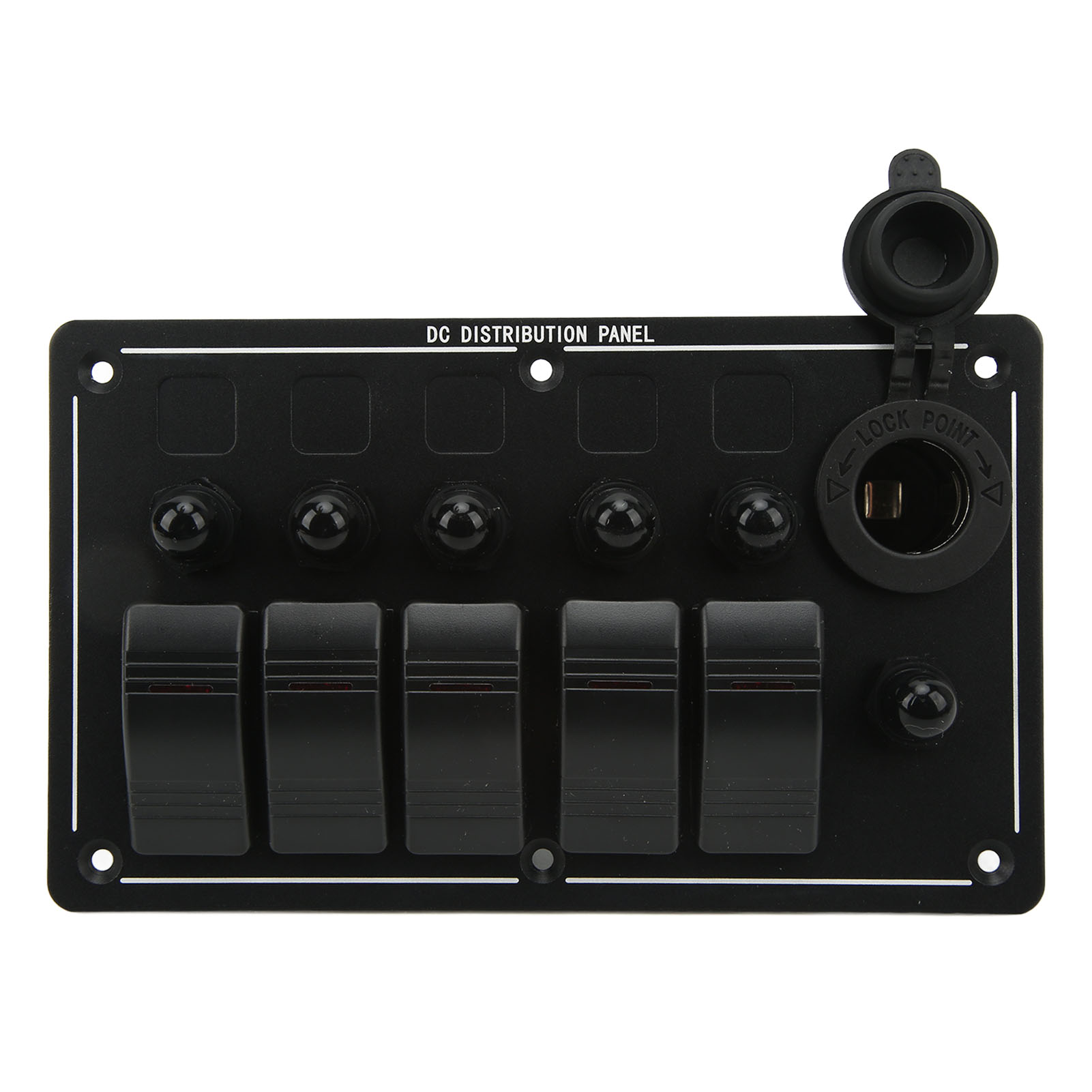 Panneau D'Interrupteurs À Bascule À 5 Voies 12-24 V Marche/arrêt En Aluminium Avec Indicateur Led Rouge Pour Voiture, Camion, Camping-car, Yacht, Utv