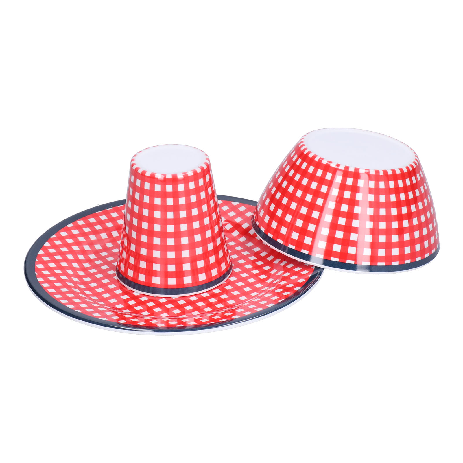 Salatteller-set „rotes Gittermuster“, Imitation Aus Porzellan, Fruchtschlangen-teller Für Zuhause, Restaurant, Hotel