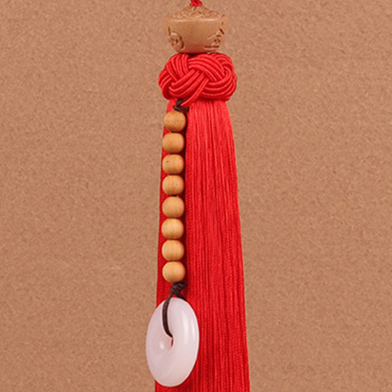 Pendentif Lotus En Bois De Pêcher Pour Rétroviseur De Voiture, Décoration Innovante, Rouge Vif