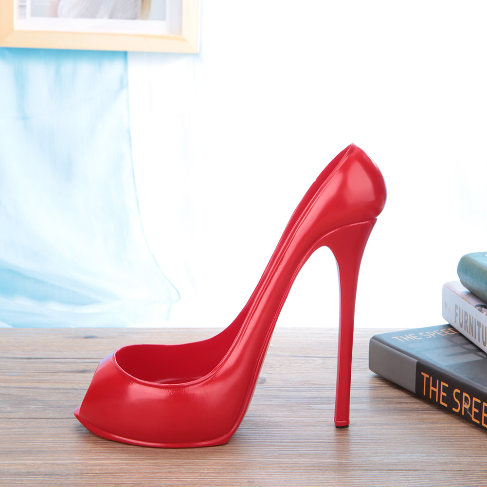 Origineller Weinflaschenhalter In Form Eines High Heels, Aufbewahrungsregal, Weinregal, Heimdekoration (rot)