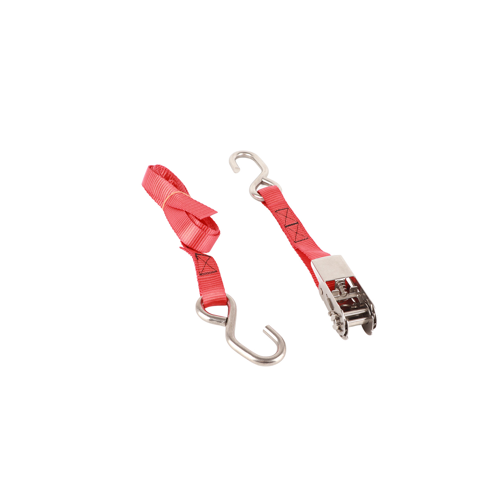 Sangles D'Arrimage À Cliquet 1 Pouce (25 Mm) Rouges Antirouille Pour Le Transport De Véhicules Et De Navires