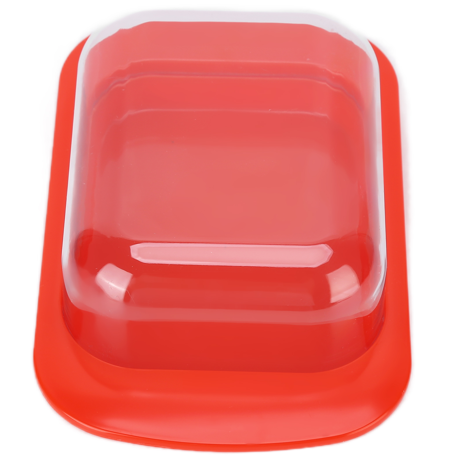 Großer, Quadratischer, Roter Vorratsbehälter Für Butter, Käse, Brot, Kuchen, Vorspeisen, Mit Buttermesser