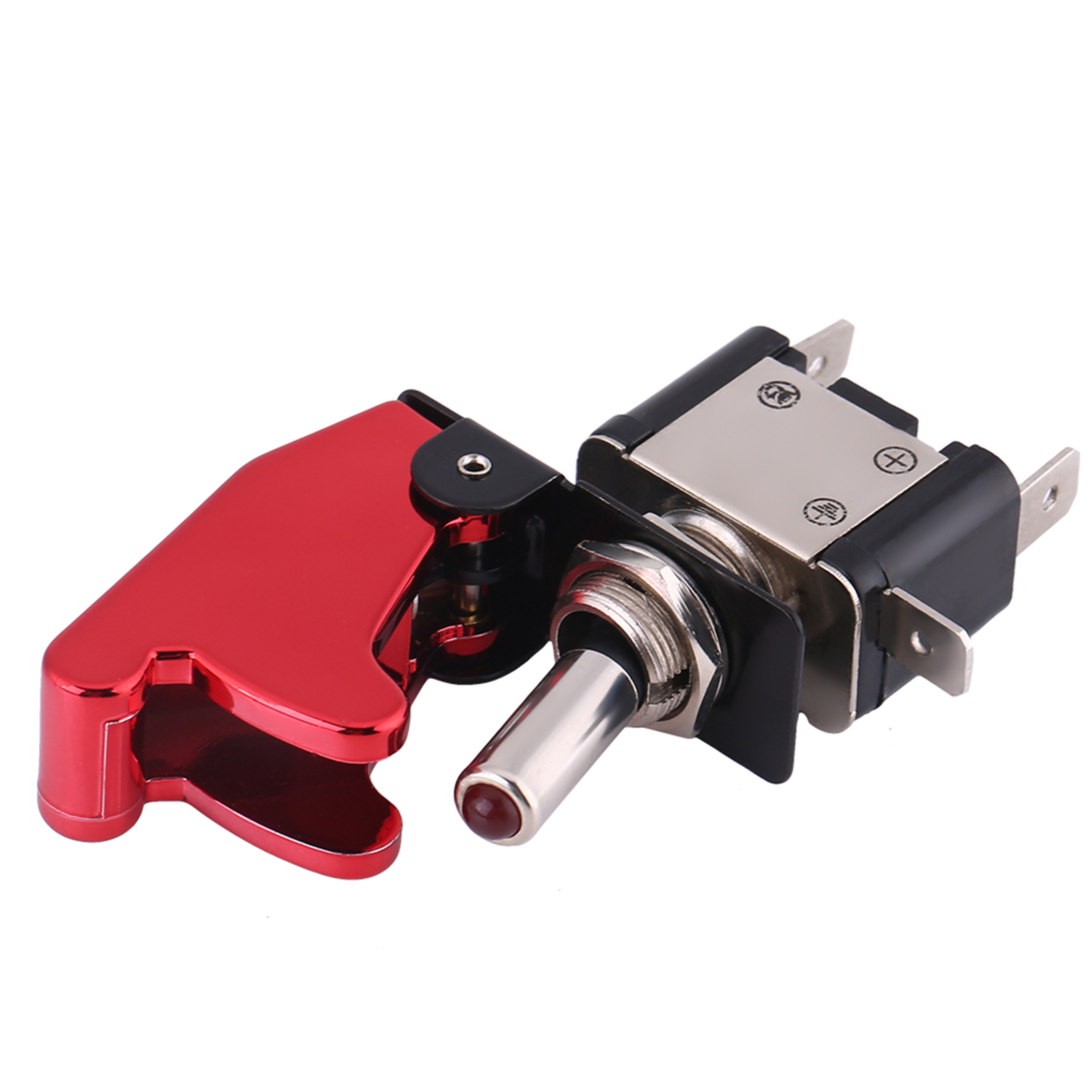 Spst 12v 20a Roter Kippschalter Mit Abdeckung, Ein/aus-zündkontakt Für Led-rennwagen