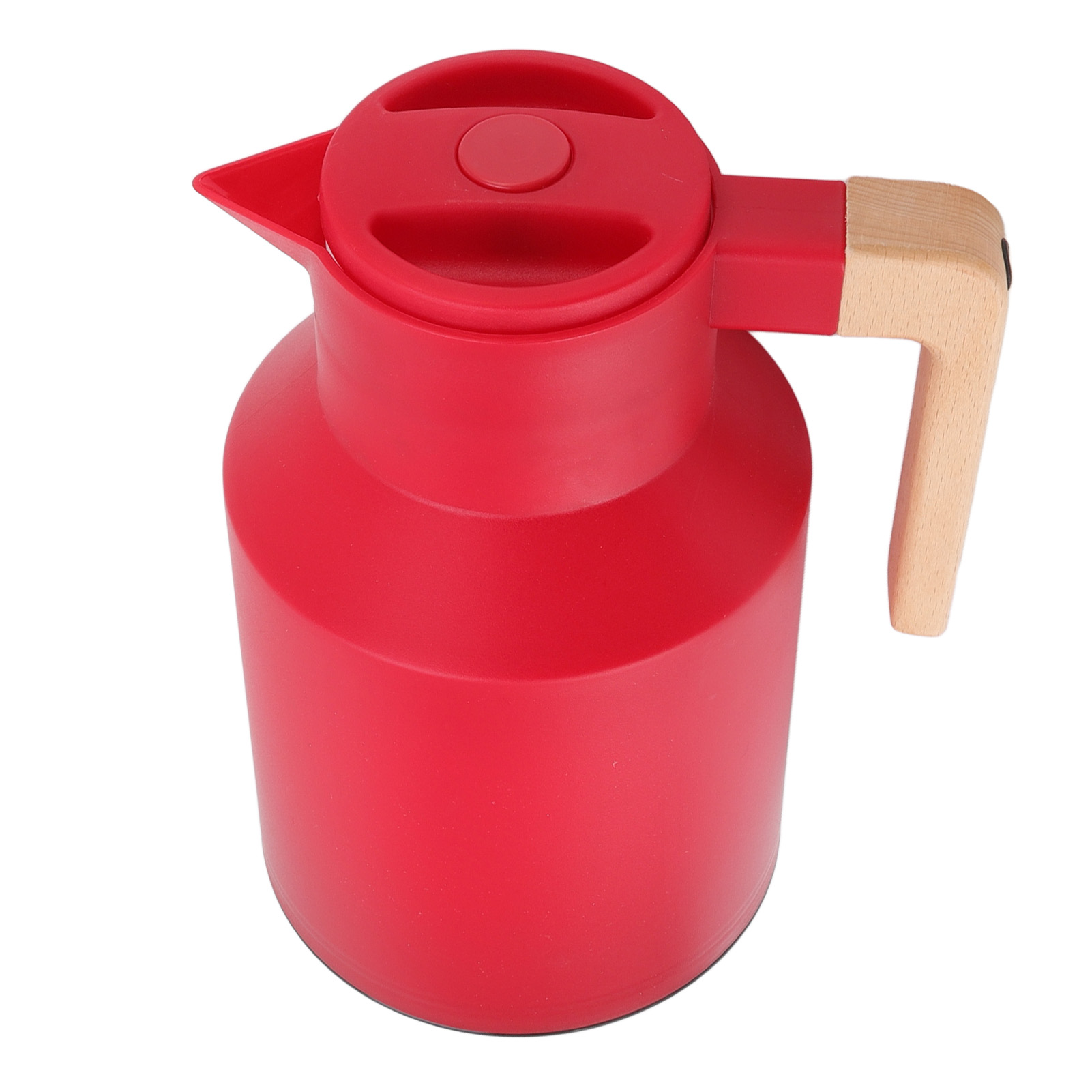Roter 1-liter-isolierwasserkocher, Kaffeekanne Aus Europäischem Buchenholz, Holzgriff, Designerkaraffe