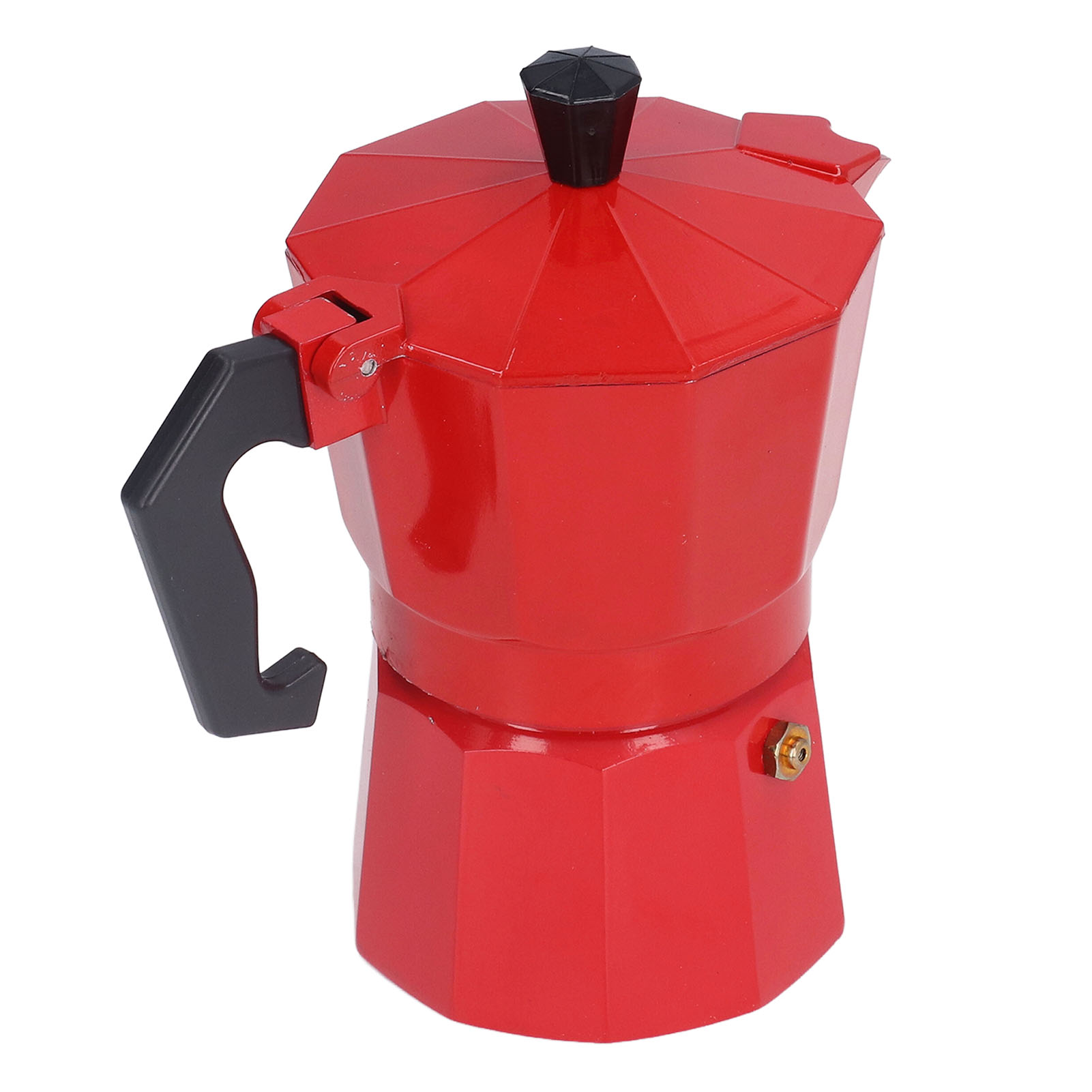 Rote 3-tassen-mokakanne (150 Ml) Aus Aluminium, Italienische Filterkaffeemaschine, Manuelle Kaffeekanne
