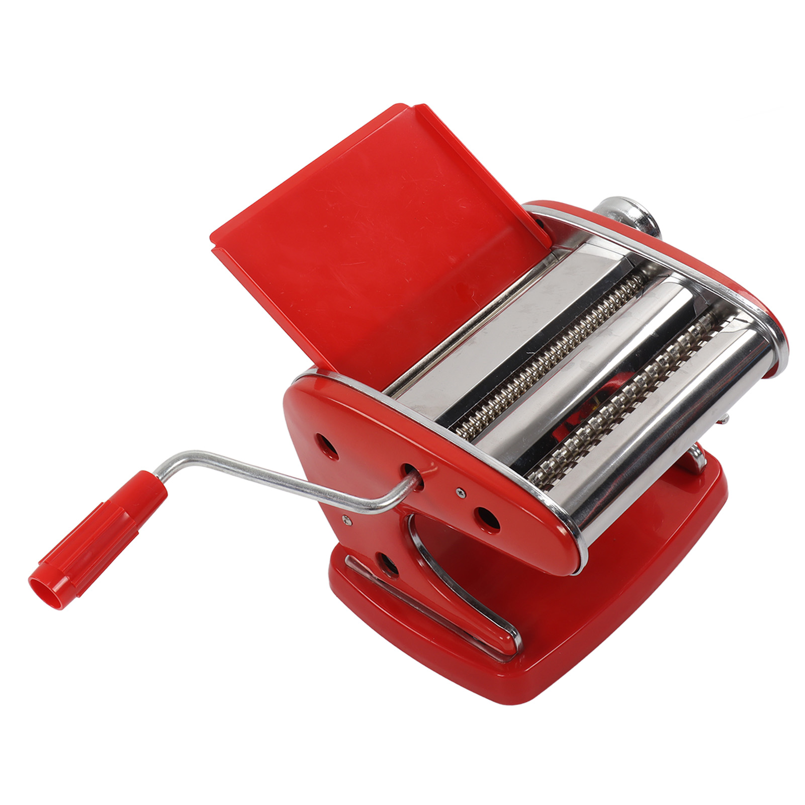 Saugnapf-nudelmaschine Mit 2 Klingen – Kompakte, Multifunktionale Manuelle Nudelmaschine, Nudelpresse, Nudelwalze Für Ravioli Und Wontons, Rotes Porzellan, Extra Robust